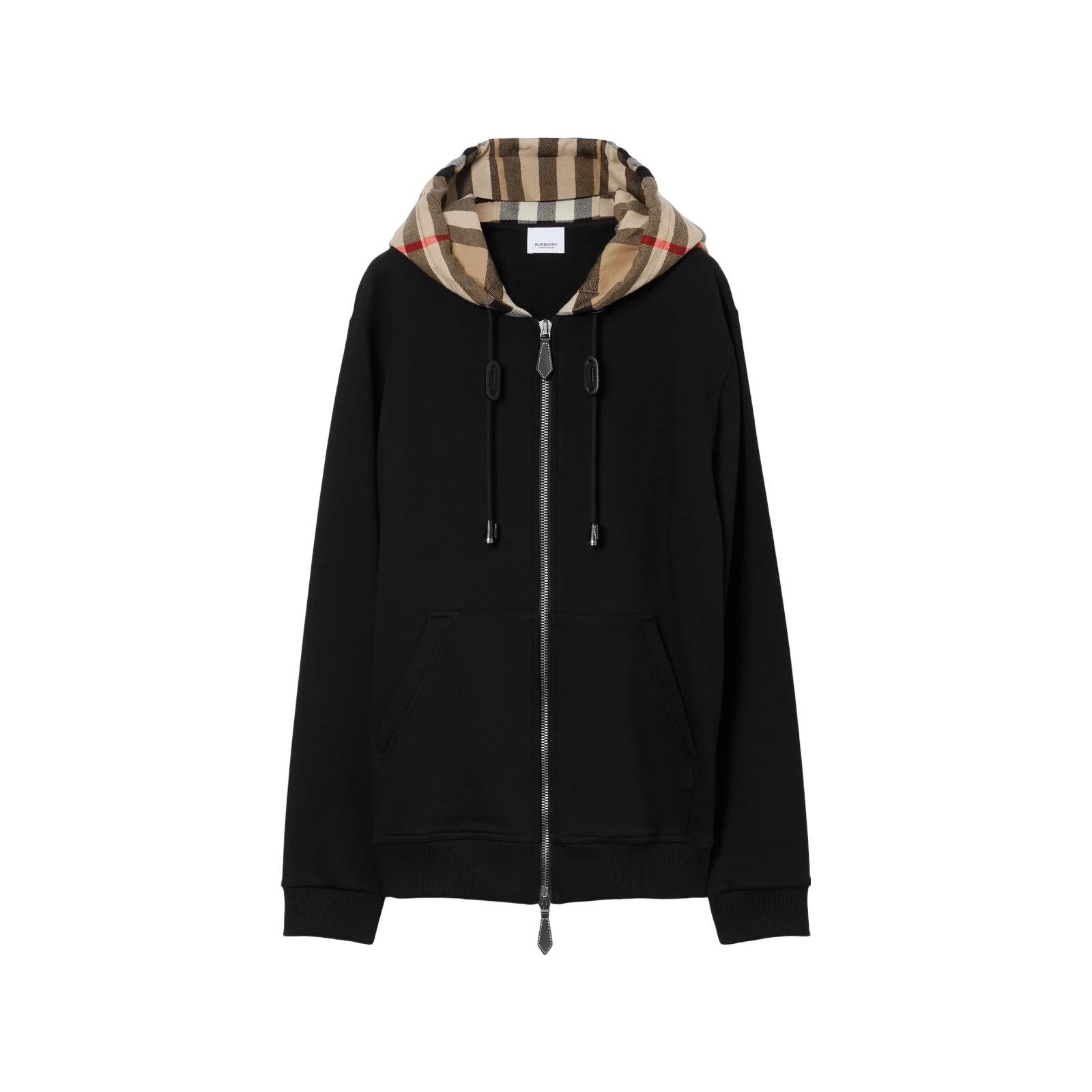 HOODIE ZIPPÉ EN COTON À CAPUCHE CHECK