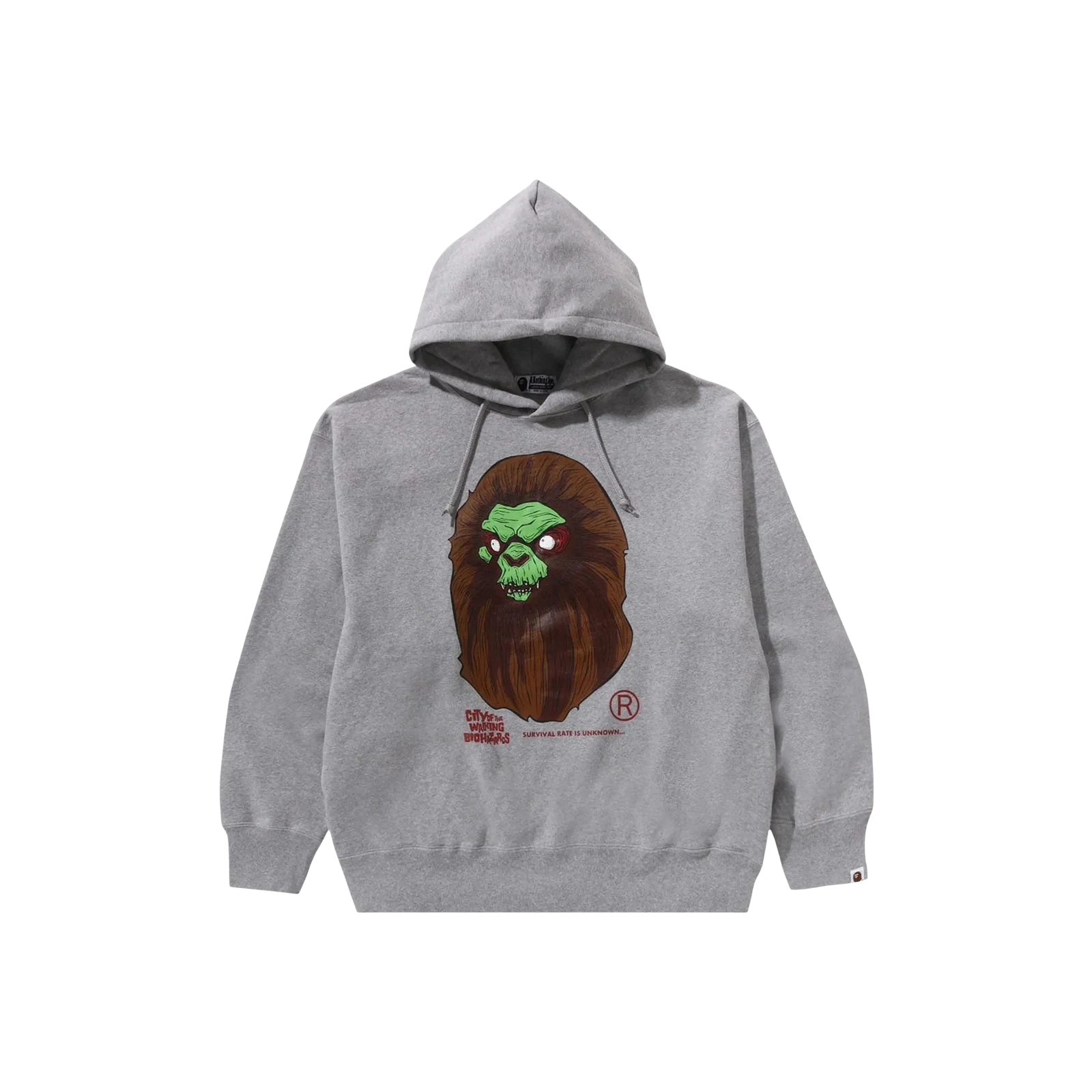 HORROR MAD FACE RELAXED FIT PULLOVER HOODIE « GREY »