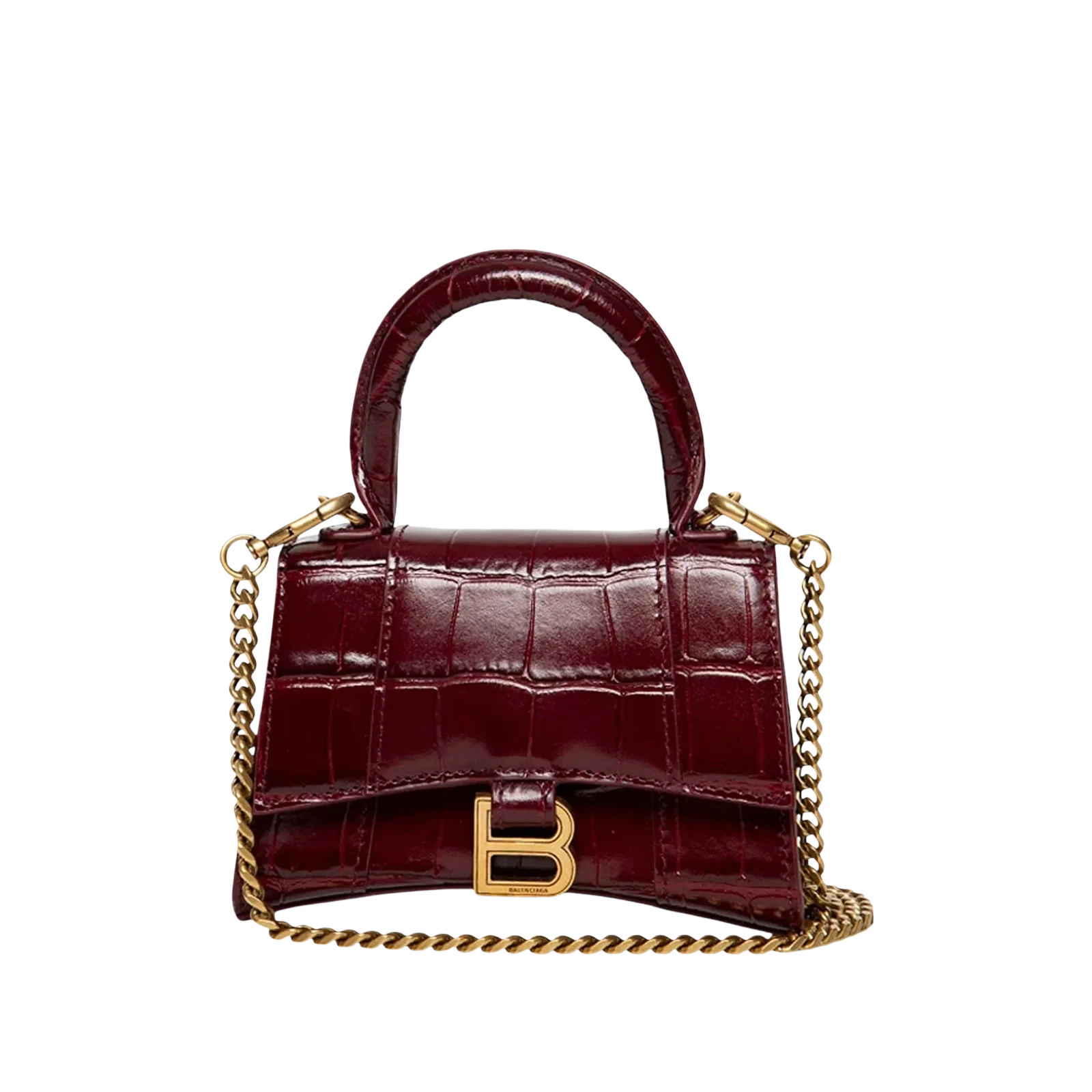 HOURGLASS TOP XS 19CM « CROCO BURGUNDY »