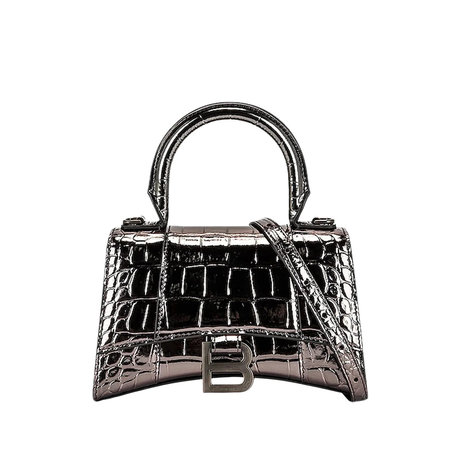 HOURGLASS TOP XS 19CM « CROCO GUNMETAL »