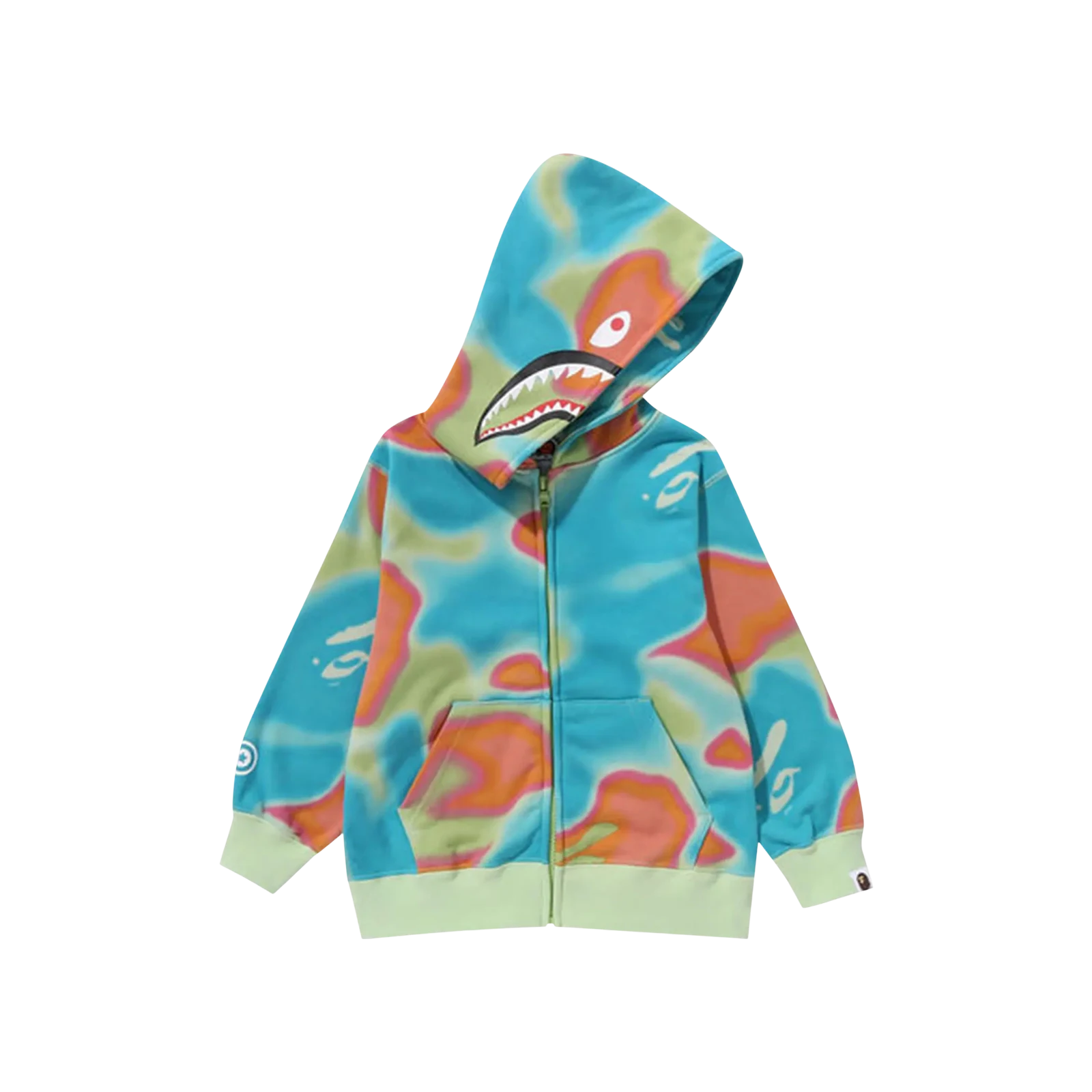 KIDS LIQUID CAMO SHARK ZIP HOODIE « GREEN »