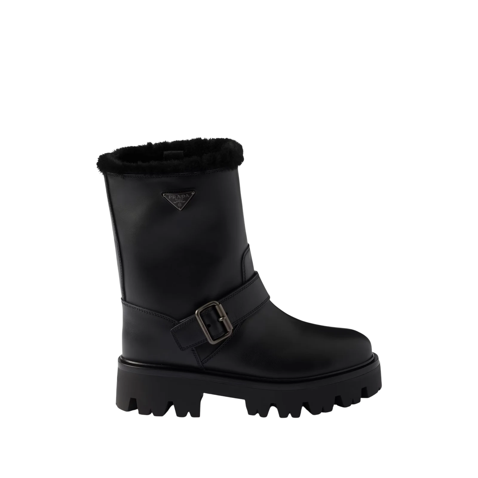 LEATHER AND SHEARLING BOOTIES