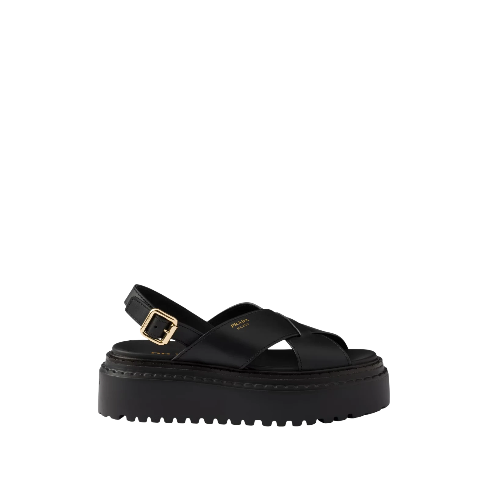 LEATHER CRISSCROSS SANDALS