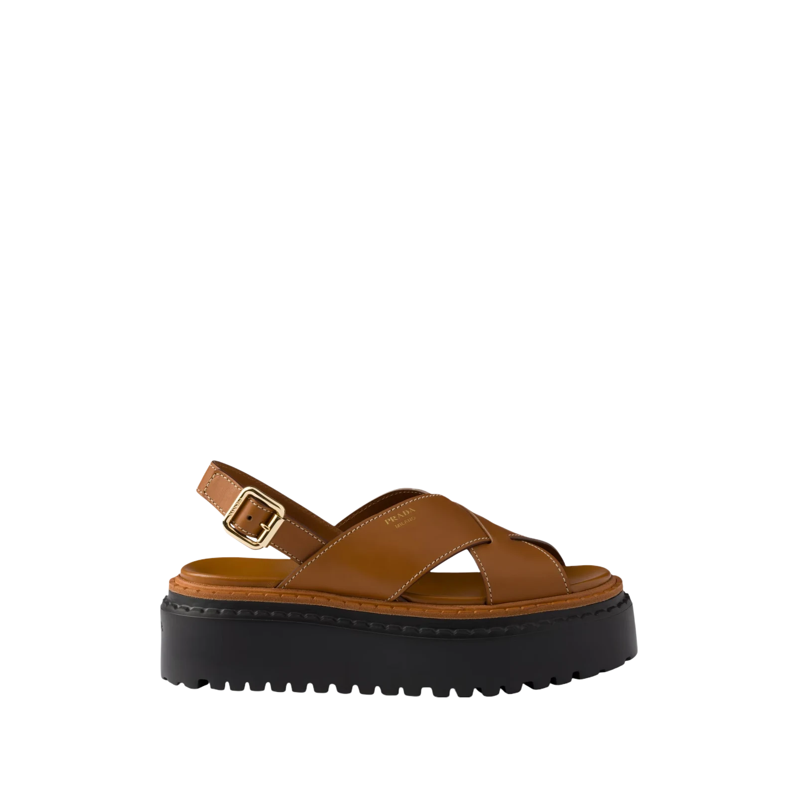 LEATHER CRISSCROSS SANDALS