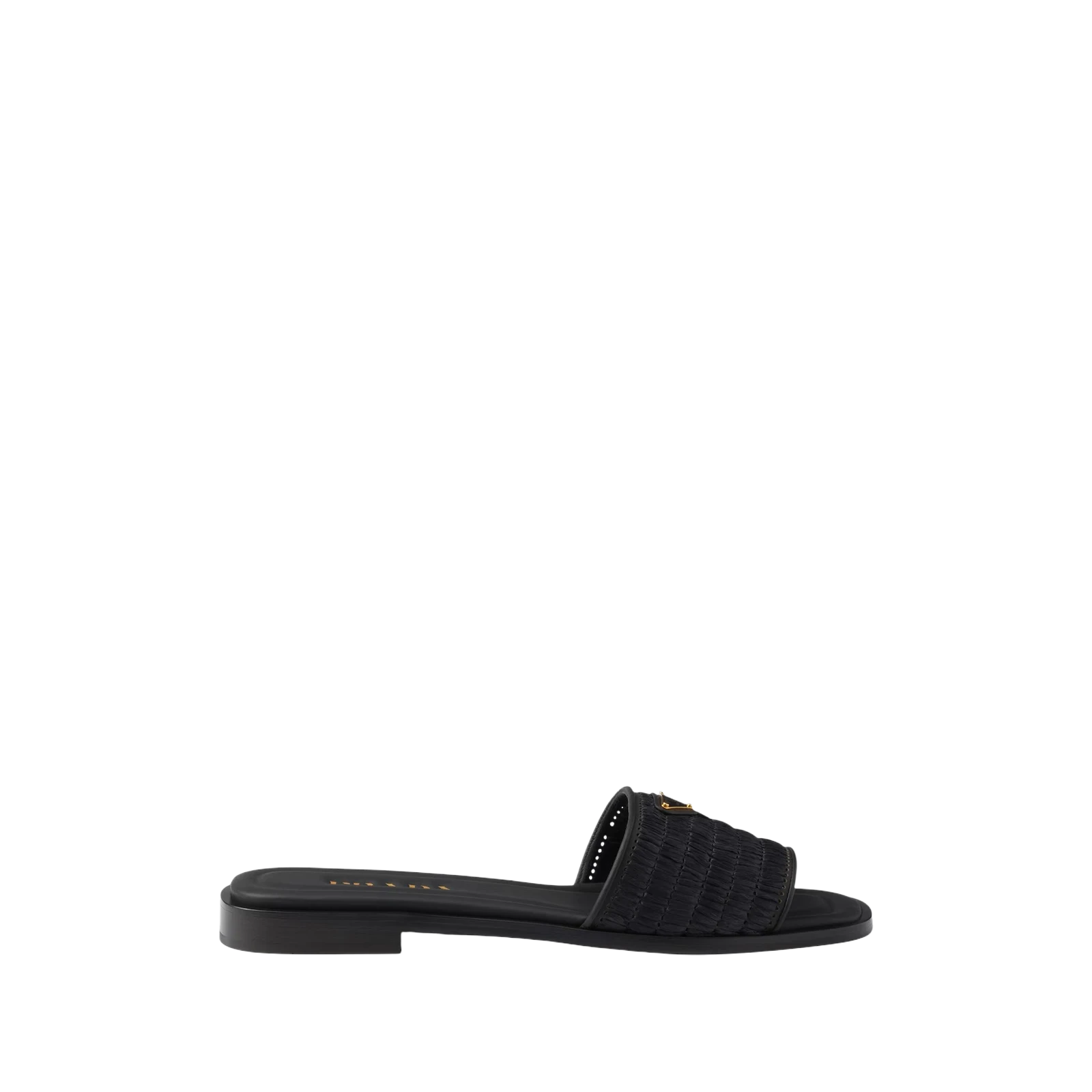 LEATHER SLIDES WITH CROCHET DETAILS