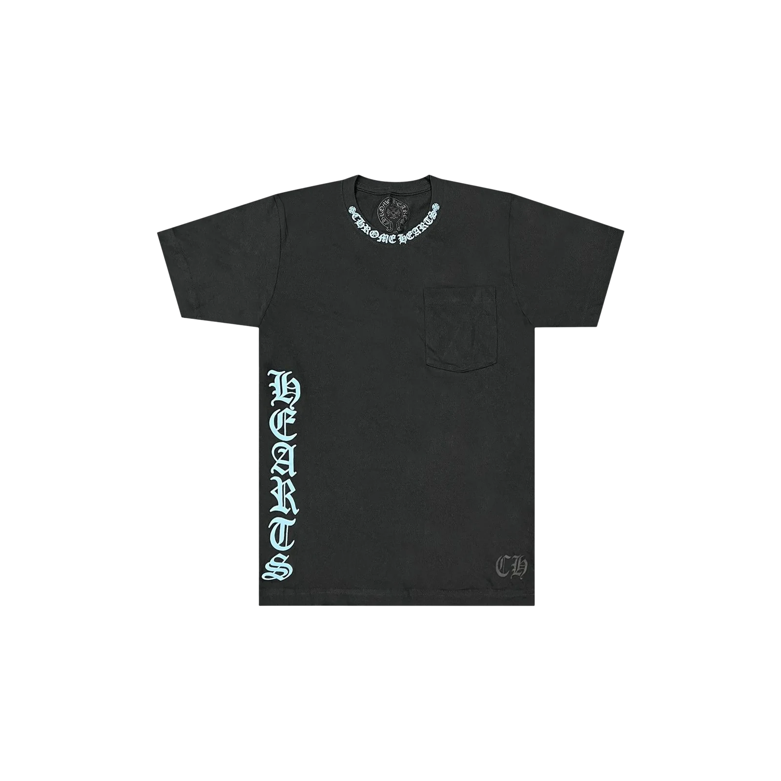 NECK LOGO T-SHIRT « BLACK/LIGHT BLUE »