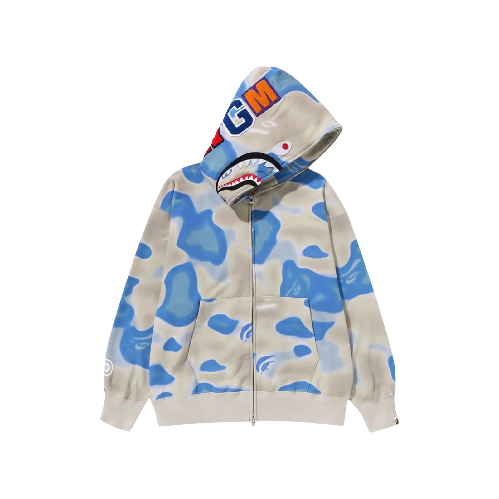 LIQUID CAMO SHARK RELAXED FIT FULL ZIP HOODIE « BLUE »