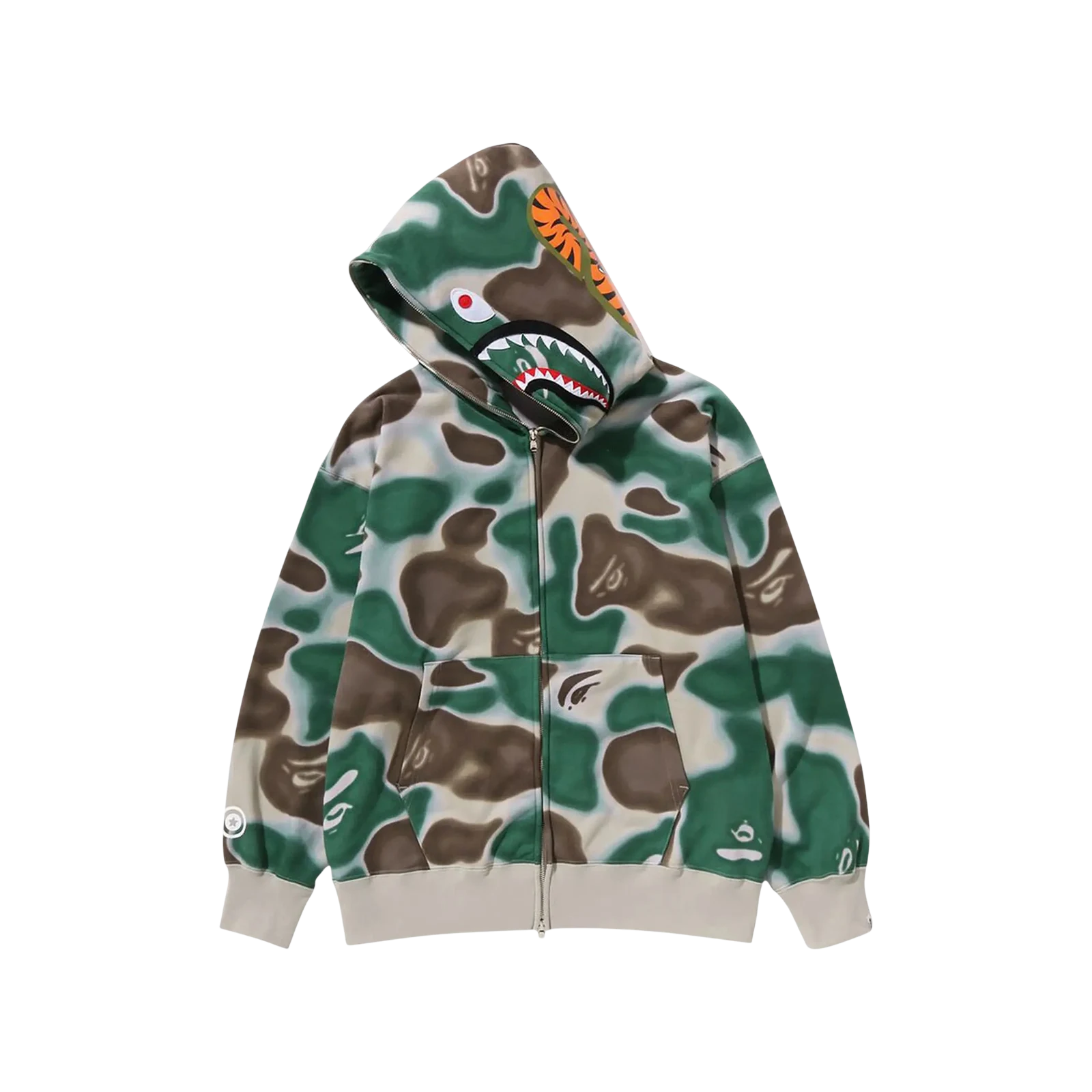 LIQUID CAMO SHARK RELAXED FIT FULL ZIP HOODIE « GREEN »