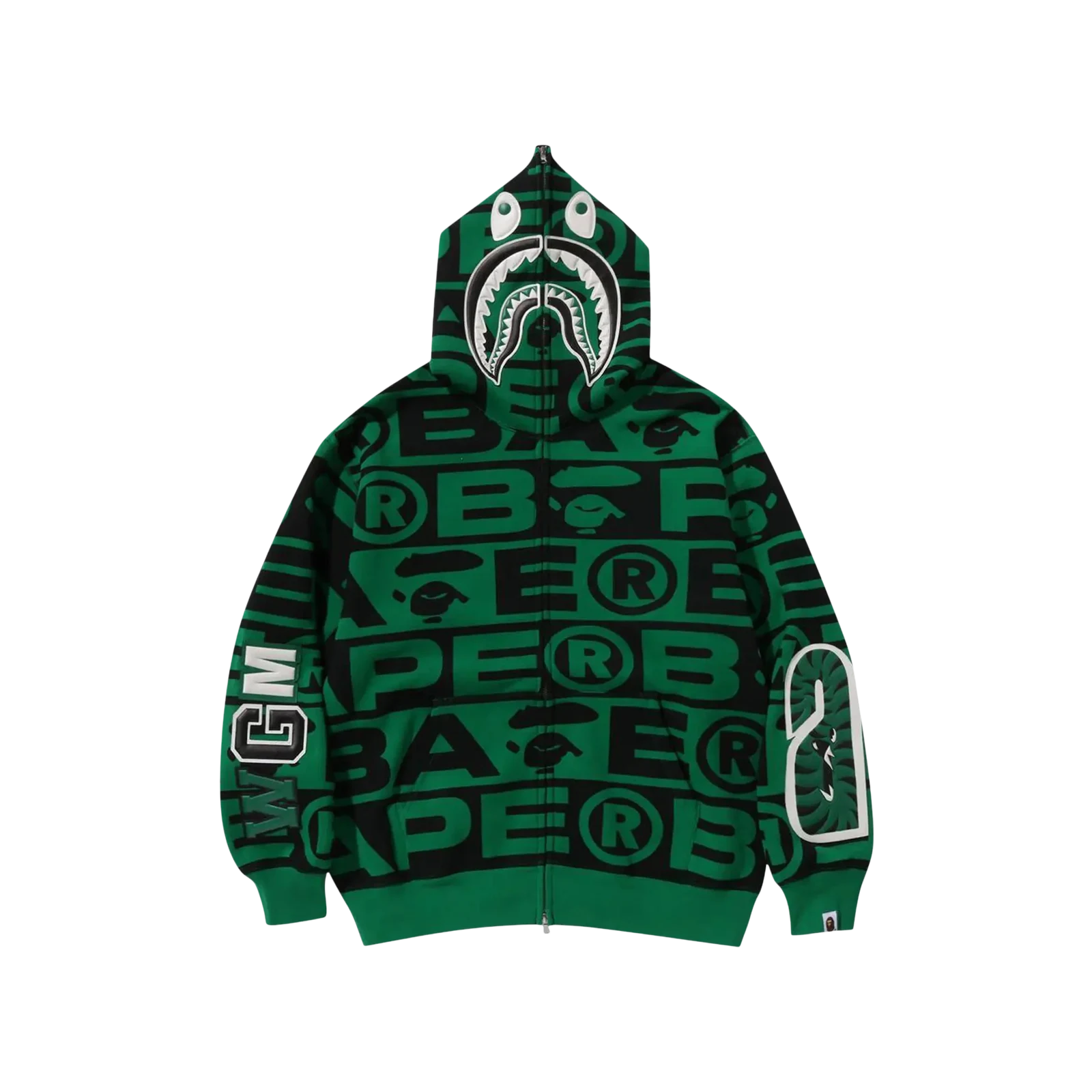 LUX SPORT PATTERN SHARK FULL ZIP HOODIE « GREEN »