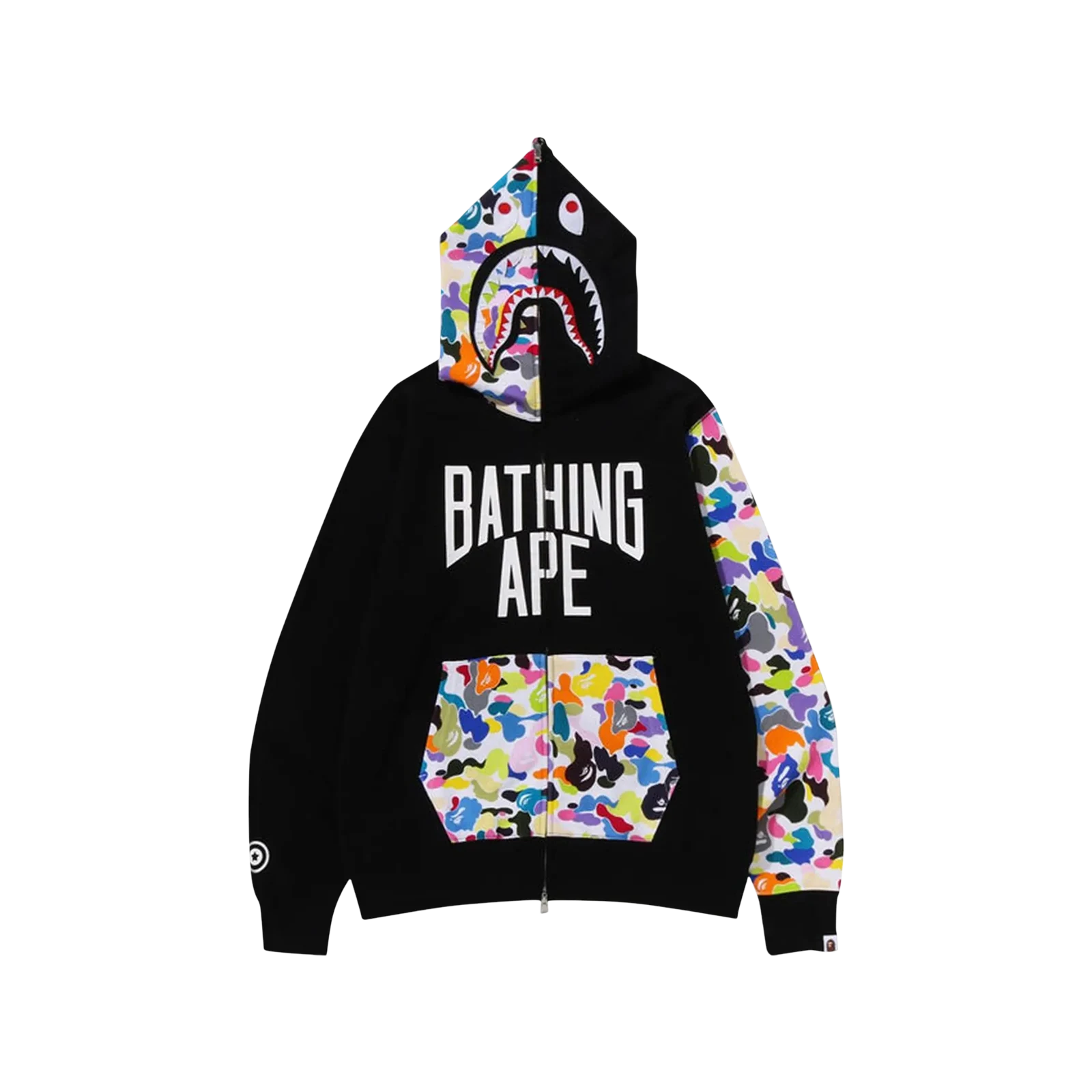 MULTI CAMO NYC LOGO SHARK FULL ZIP HOODIE « BLACK »