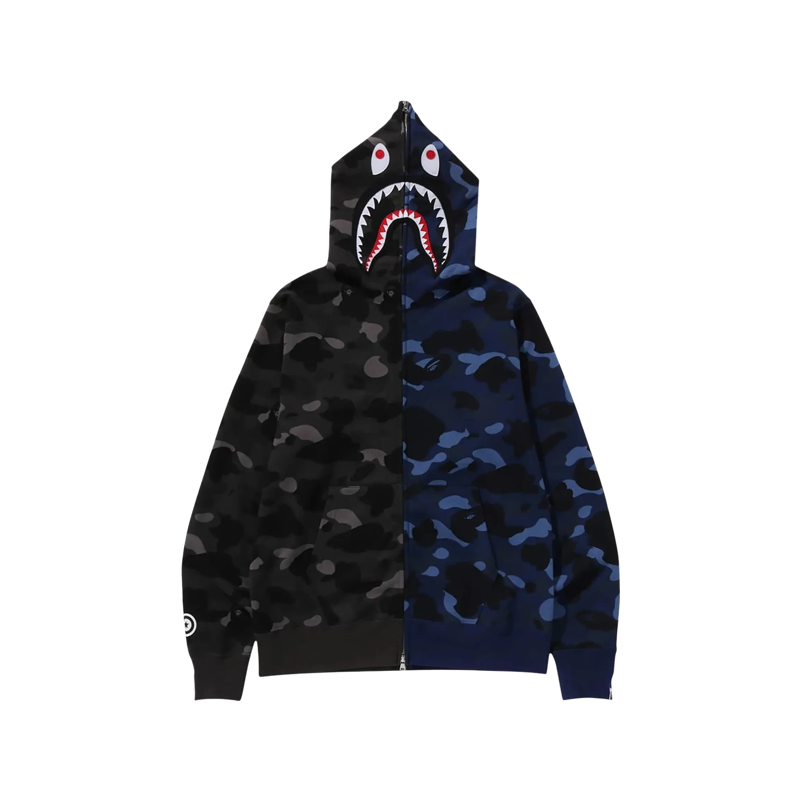 COLOR CAMO SEPARATE SHARK FULL ZIP HOODIE « BLACK/NAVY »