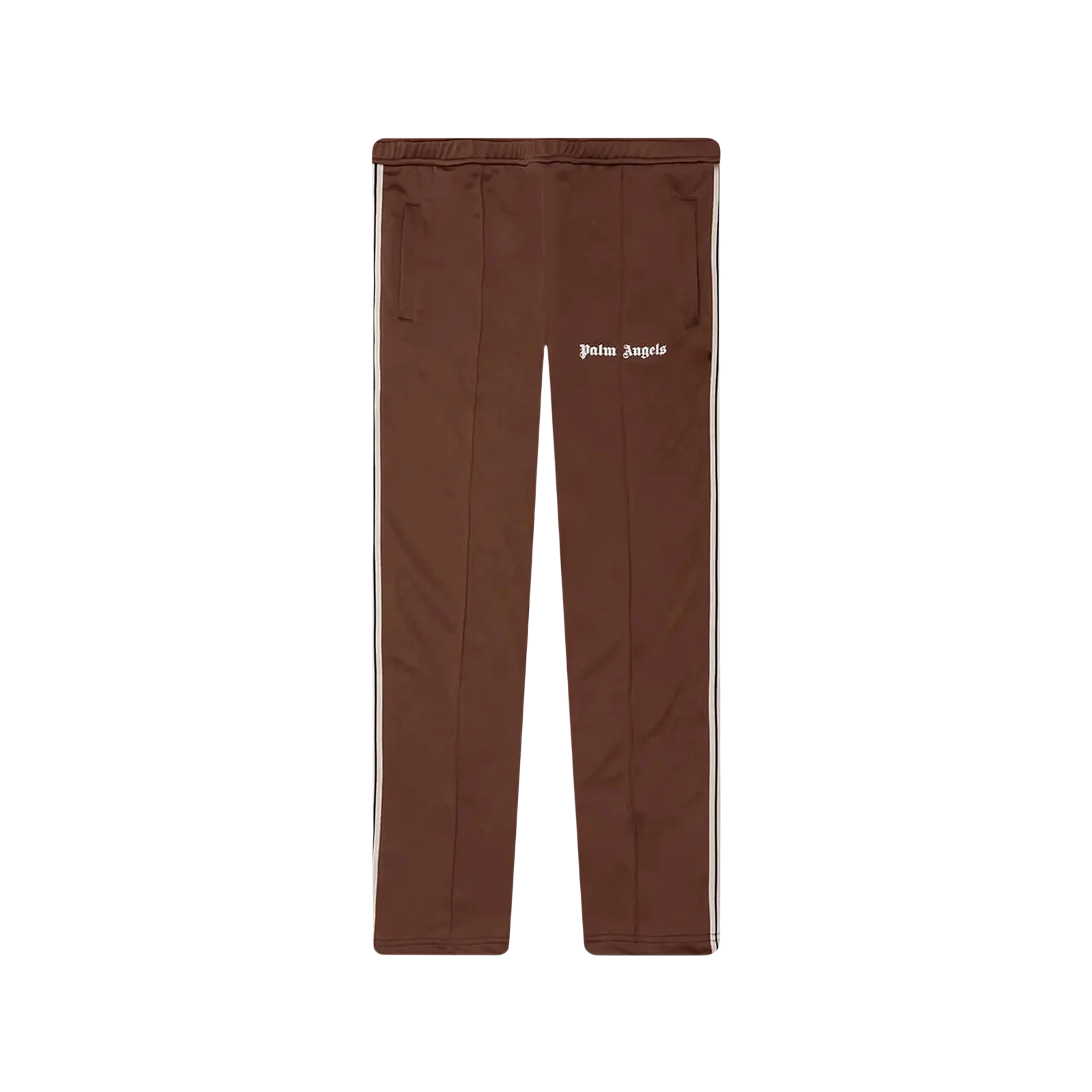 THIN WAIST SLIM TRACK PANTS « BROWN/OFF WHITE »