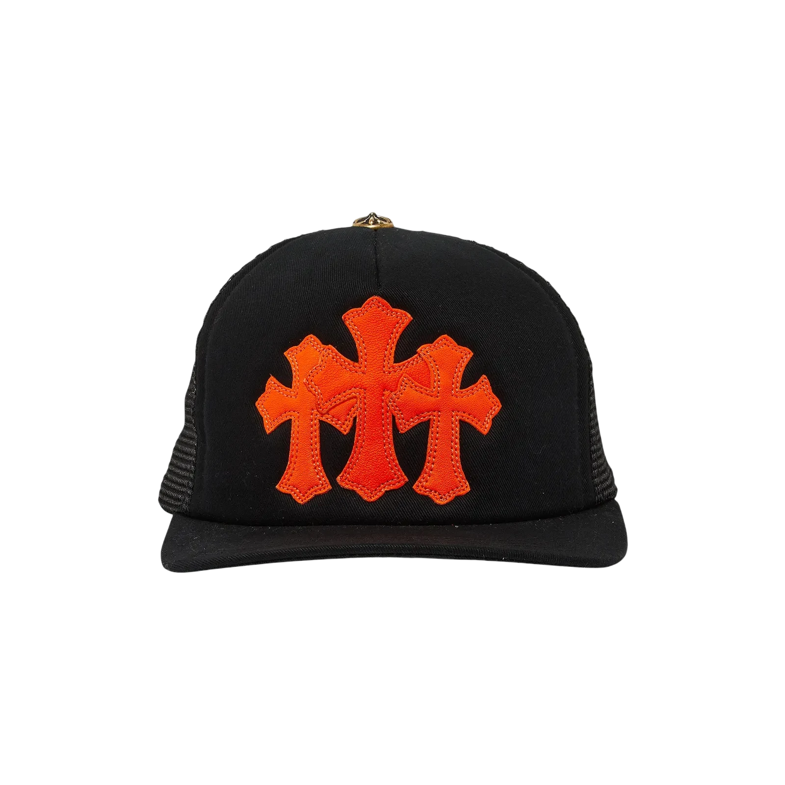 ST. BARTHS EXCLUSIVE CEMETERY CROSS TRUCKER HAT « BLACK/ORANGE »