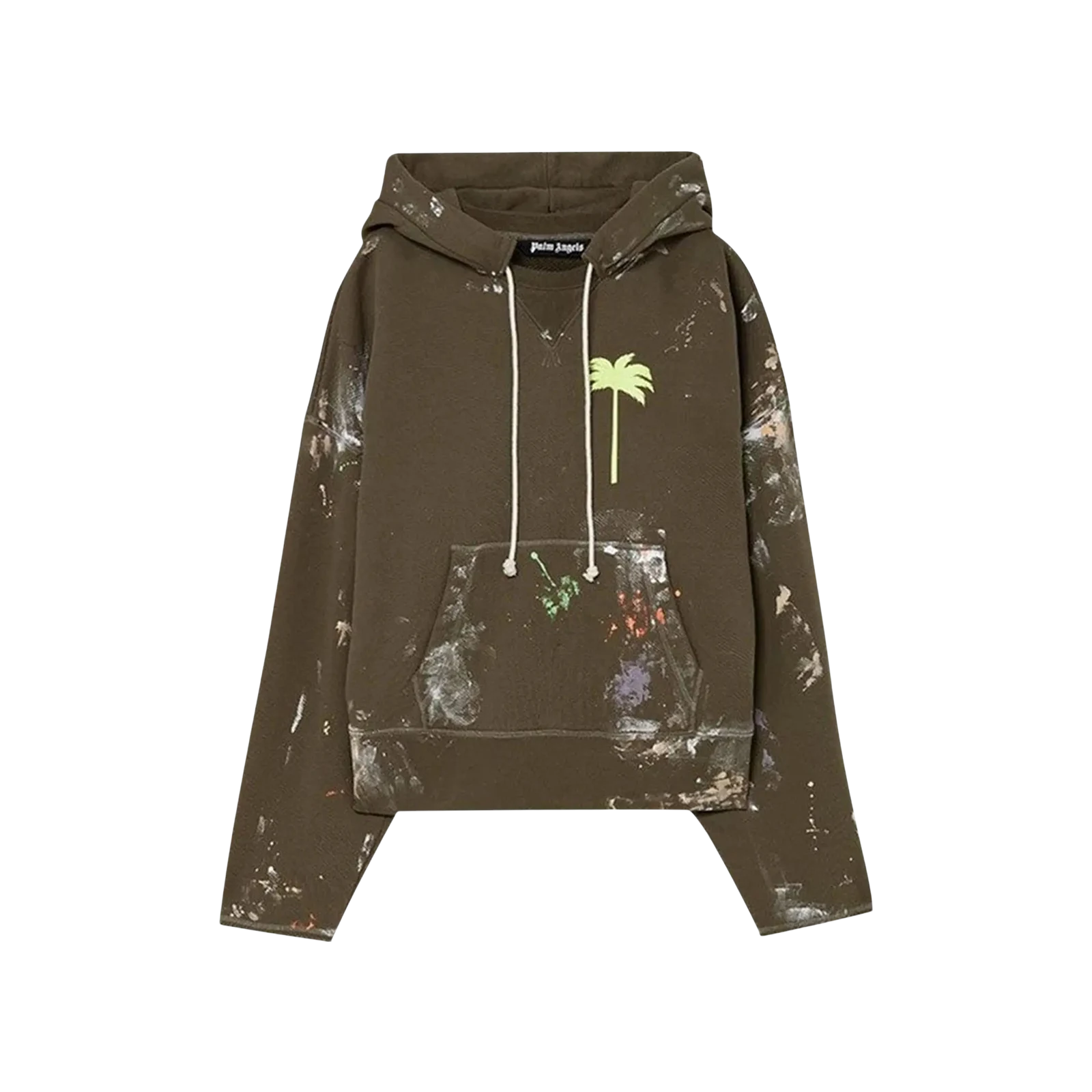 PALM PAINTED RAW CUT HOODIE « BROWN »