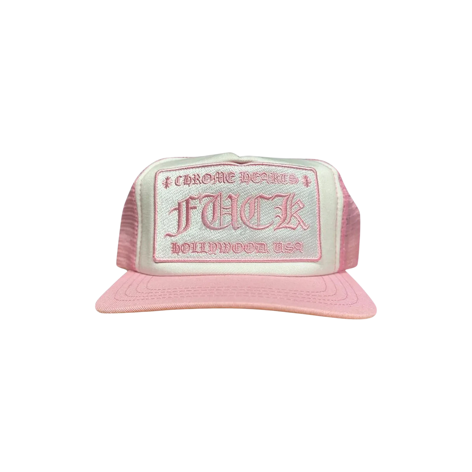 FUCK HOLLYWOOD TRUCKER HAT « WHITE/PINK »