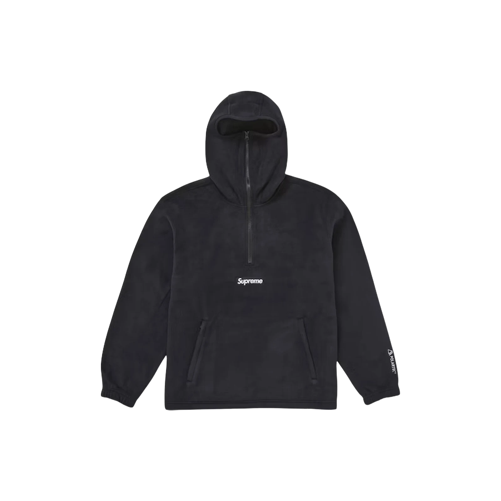 POLARTEC FACEMASK HALF-ZIP HOODED « BLACK »