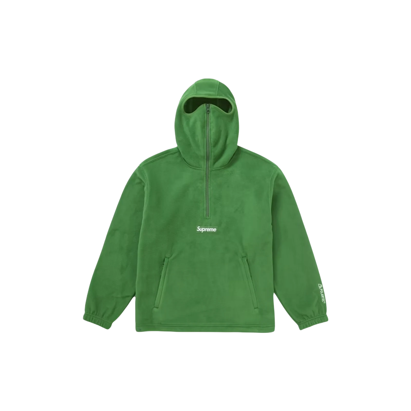 POLARTEC FACEMASK HALF-ZIP HOODED « GREEN »