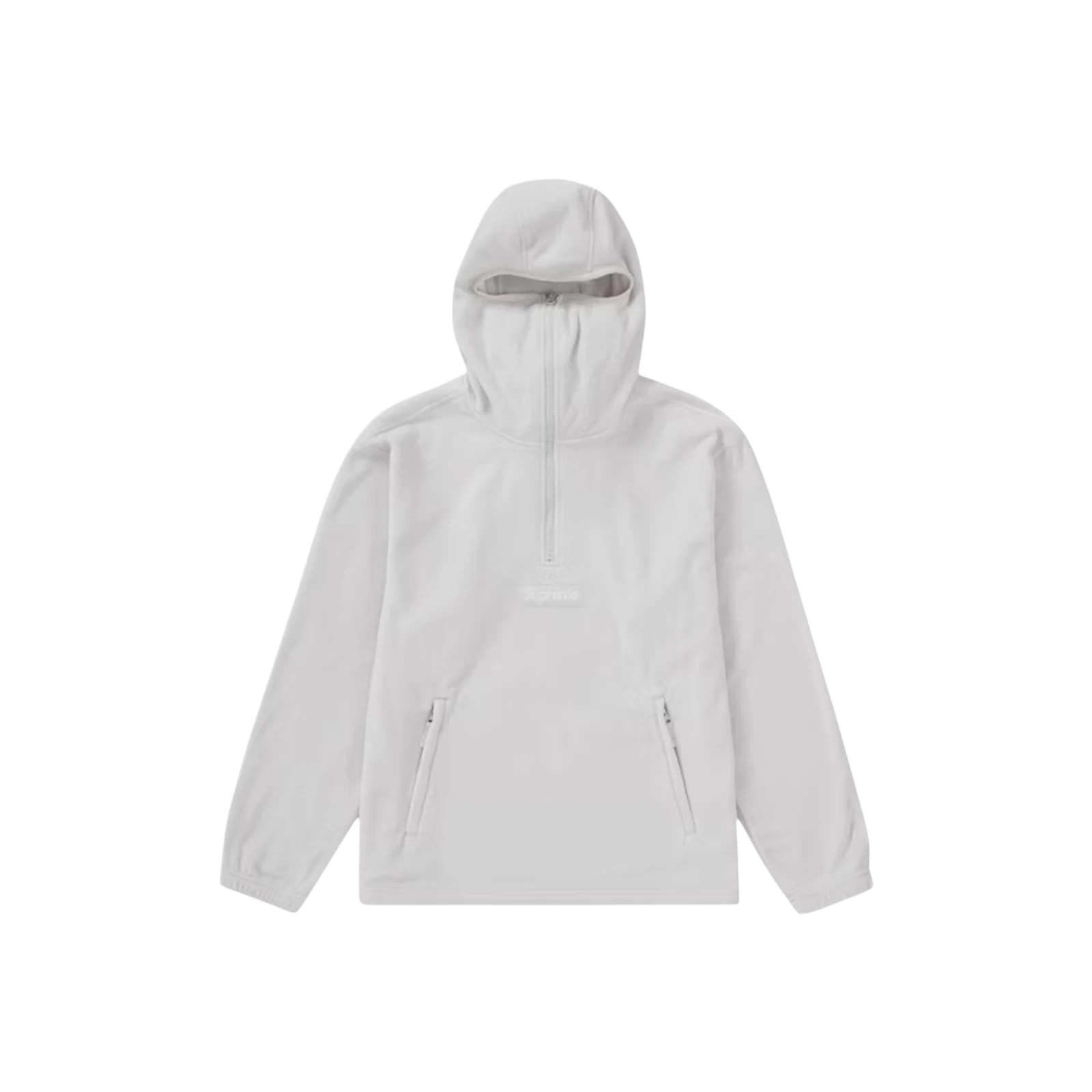 POLARTEC FACEMASK HALF-ZIP HOODED « LIGHT GREY »