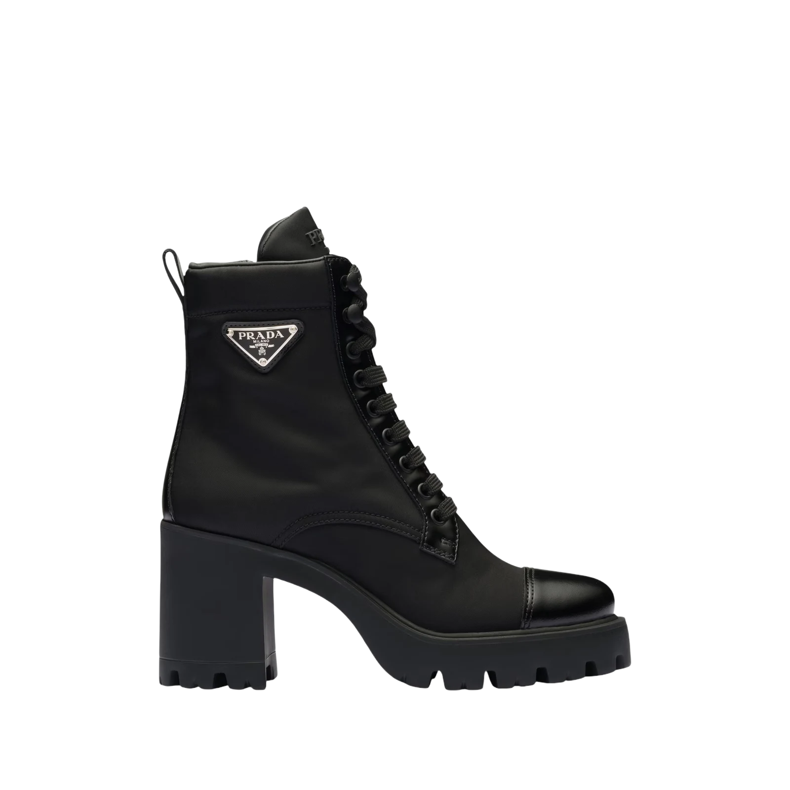 RE-NYLON AND LEATHER BOOTIES