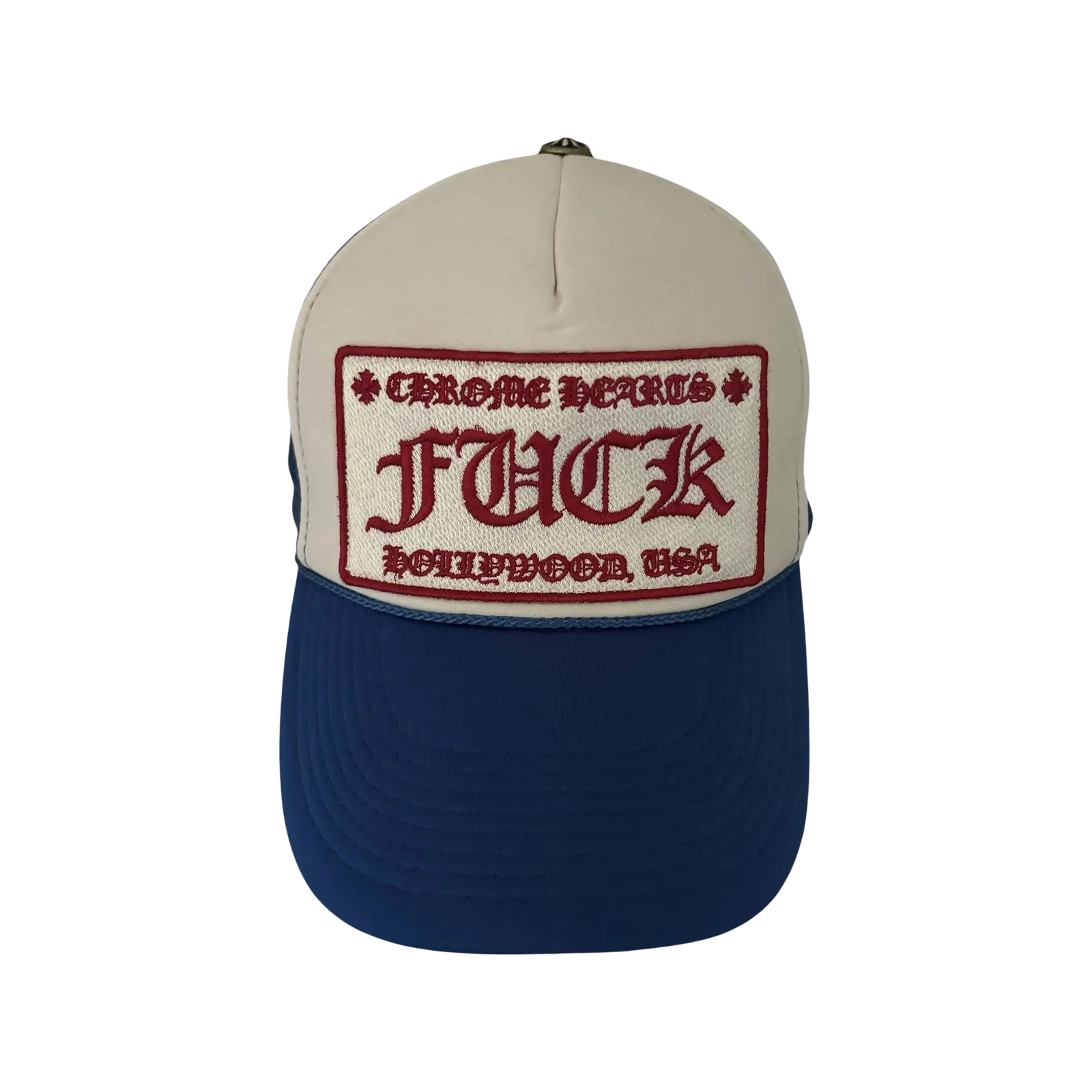 FUCK HOLLYWOOD TRUCKER HAT « BLUE/WHITE/RED »