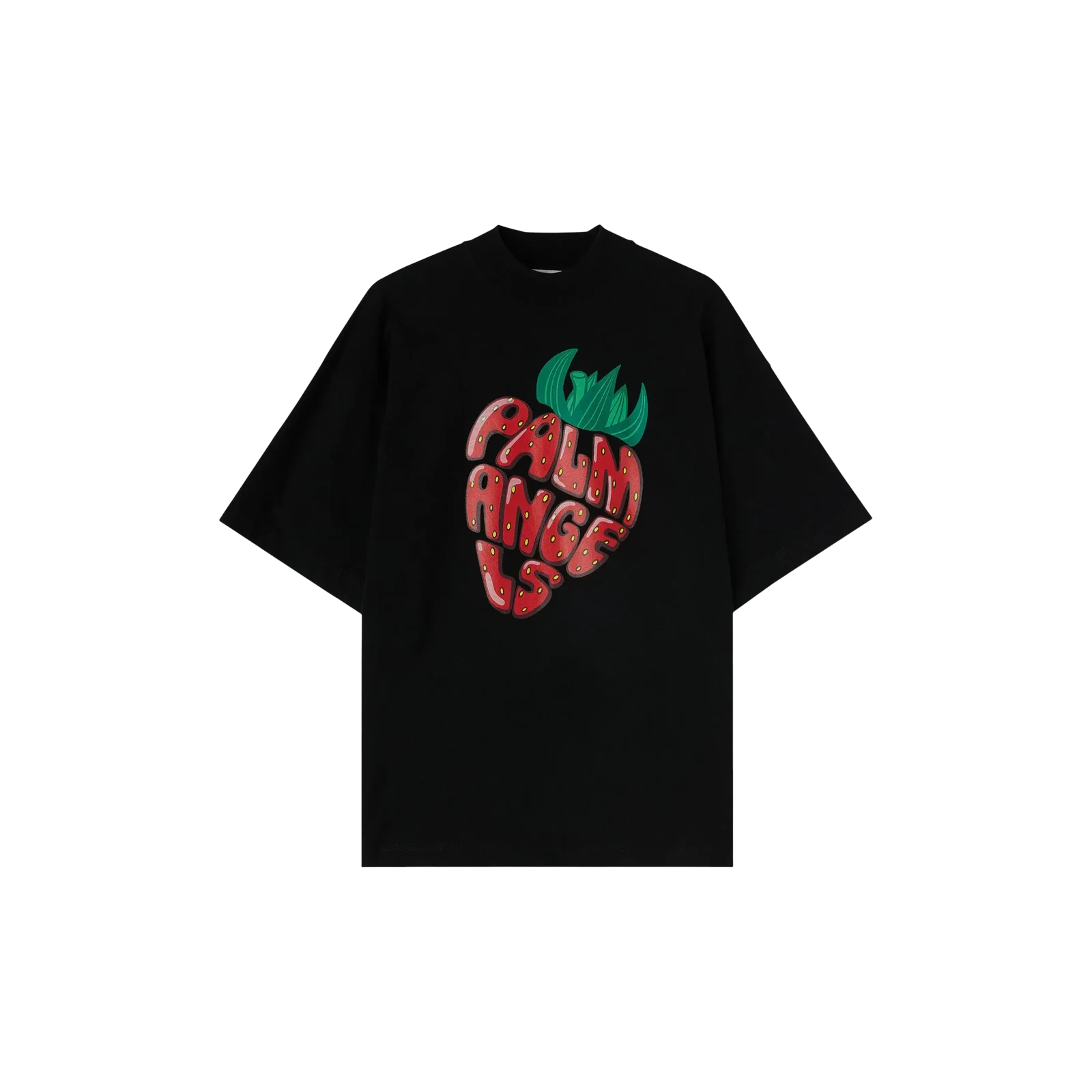 STRAWBERRY PRINTED LOOSE T-SHIRT « BLACK/RED »