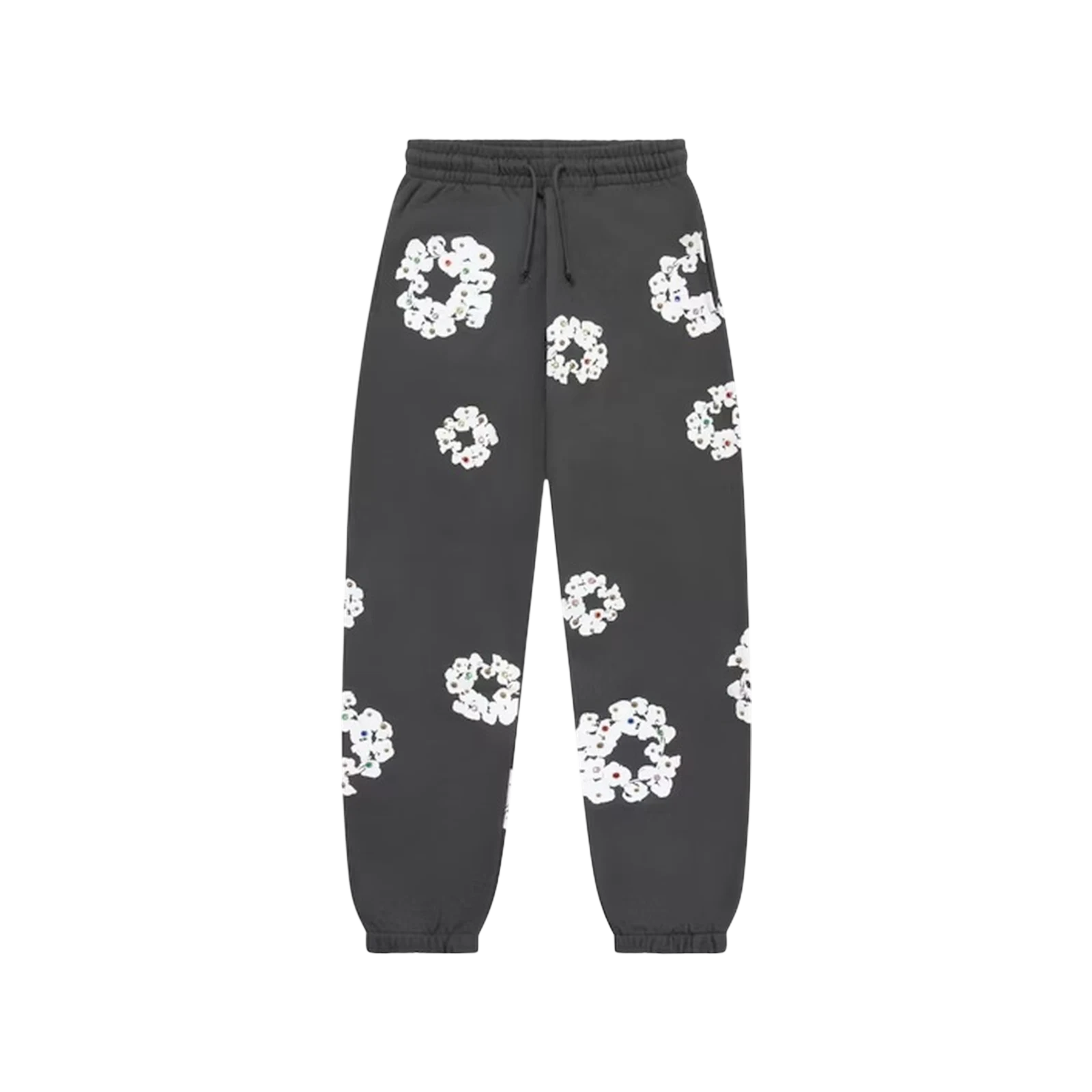 RHINESTONE COTTON WREATH SWEATPANTS « GREY »
