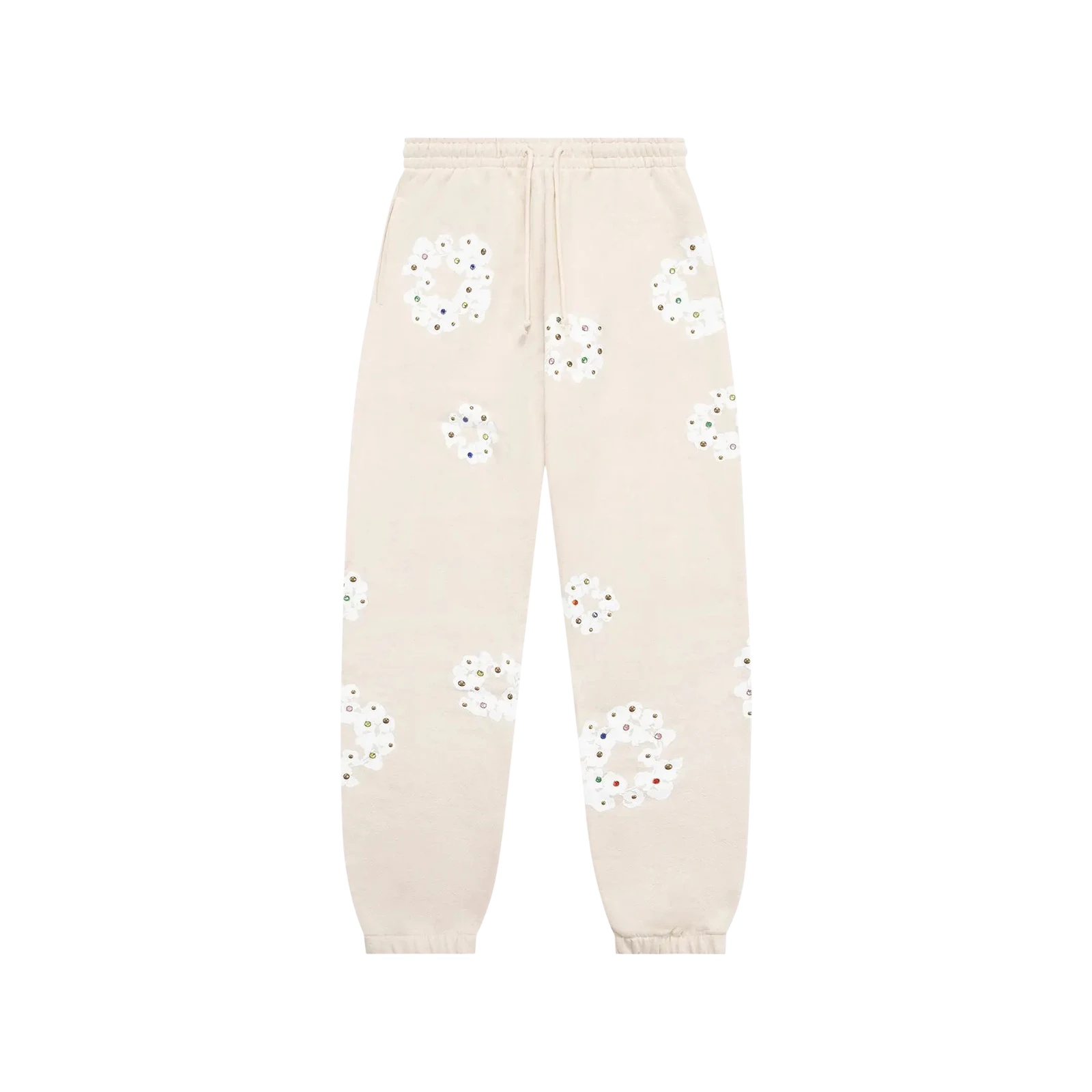 RHINESTONE COTTON WREATH SWEATPANTS « OATMEAL »