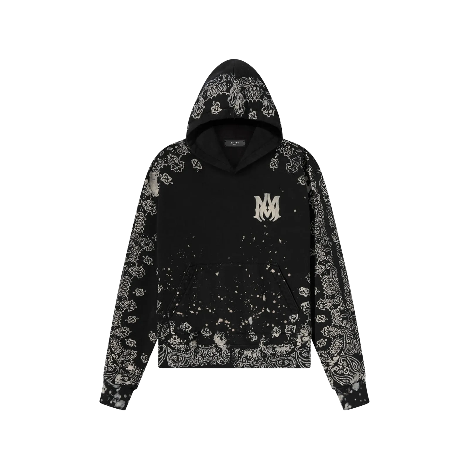 BANDANA BLEACH ALL OVER HOODIE « BLACK »