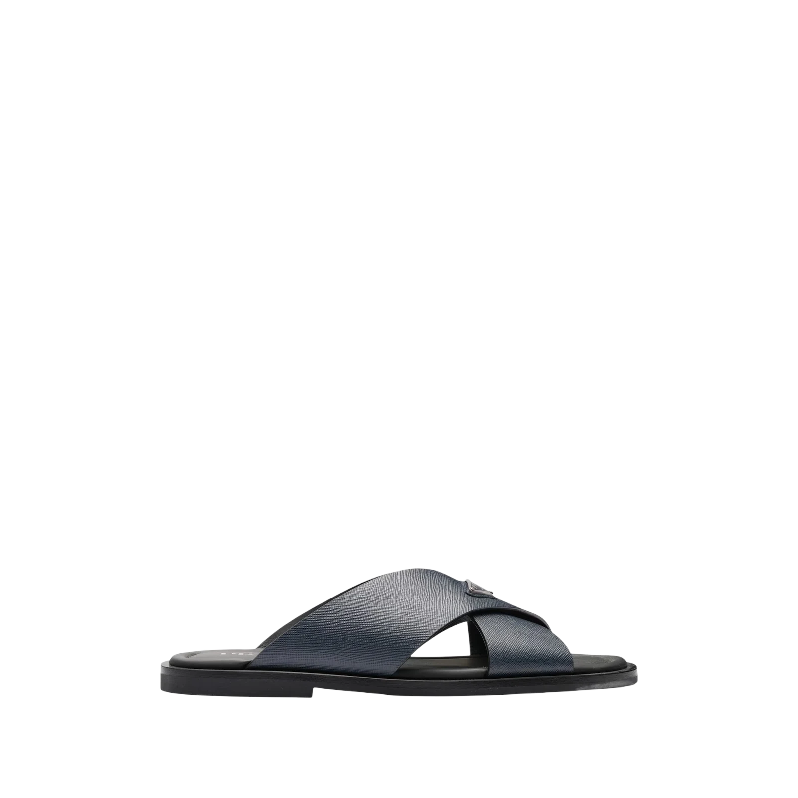 SAFFIANO LEATHER CRISSCROSS SLIDES