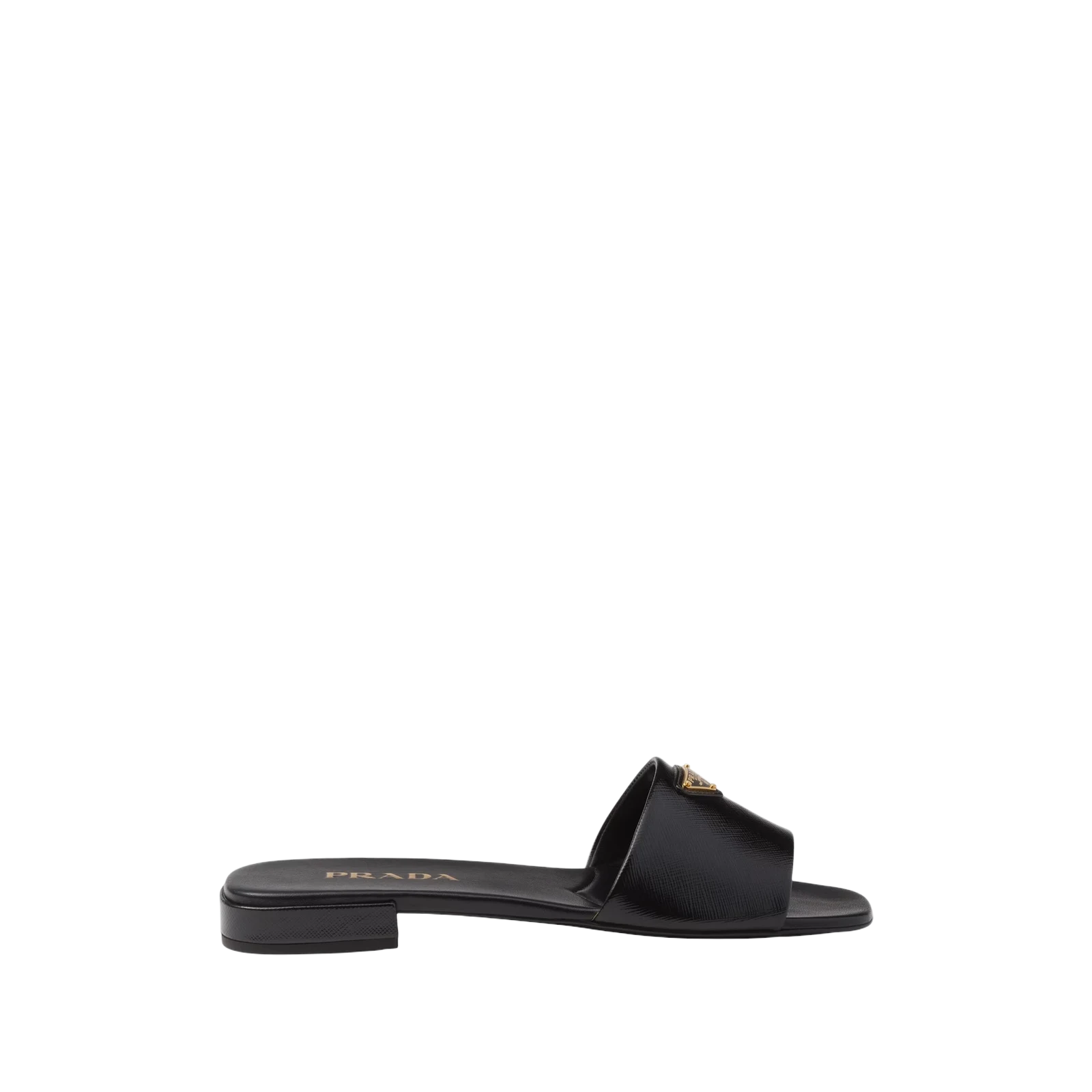 SAFFIANO PATENT LEATHER SLIDES