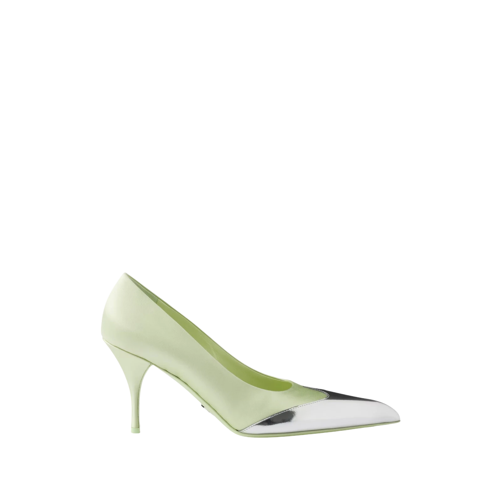 SATIN AND METALLIC LEATHER PUMPS 85MM