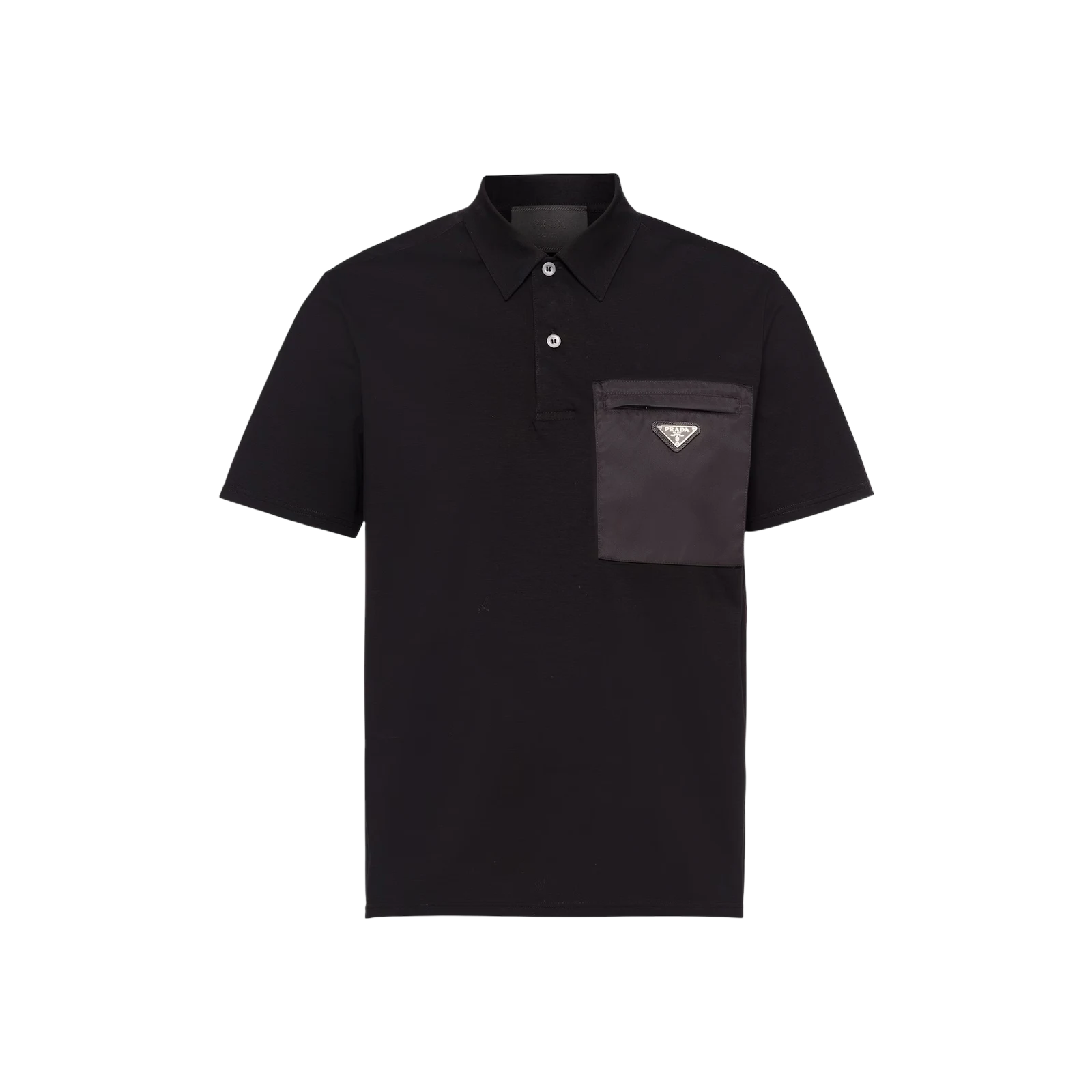 STRETCH COTTON POLO SHIRT WITH RE-NYLON DETAILS