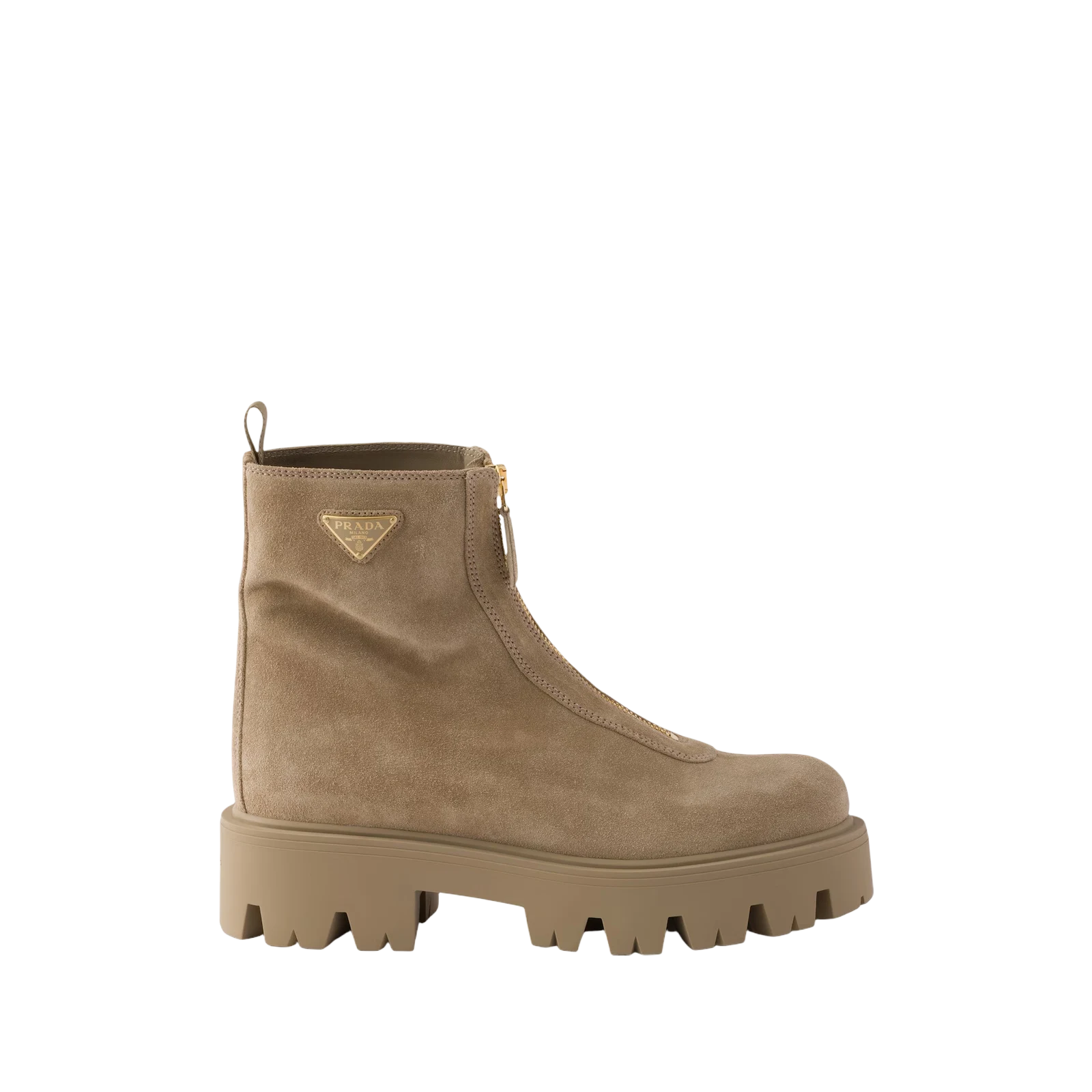 SUEDE BOOTIES WITH ZIP