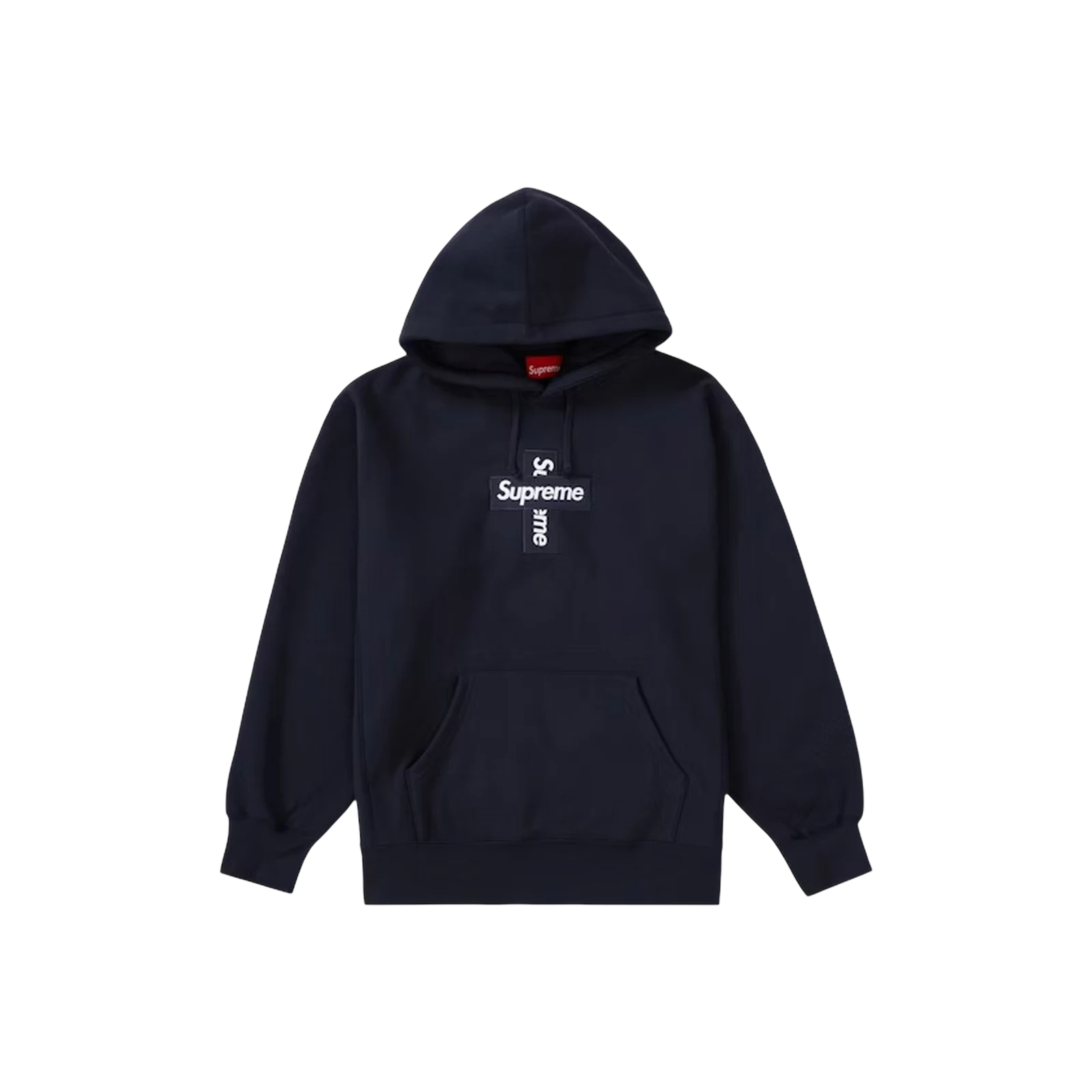 SUPREME CROSS BOX LOGO HOODED « NAVY »
