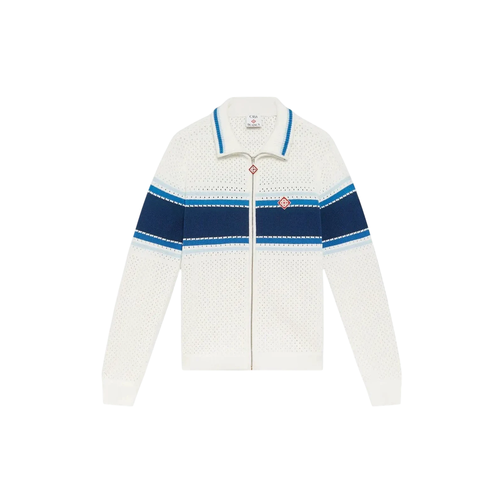 SURVÊTEMENT EN MESH À RAYURES BLANCHES ET BLEUES