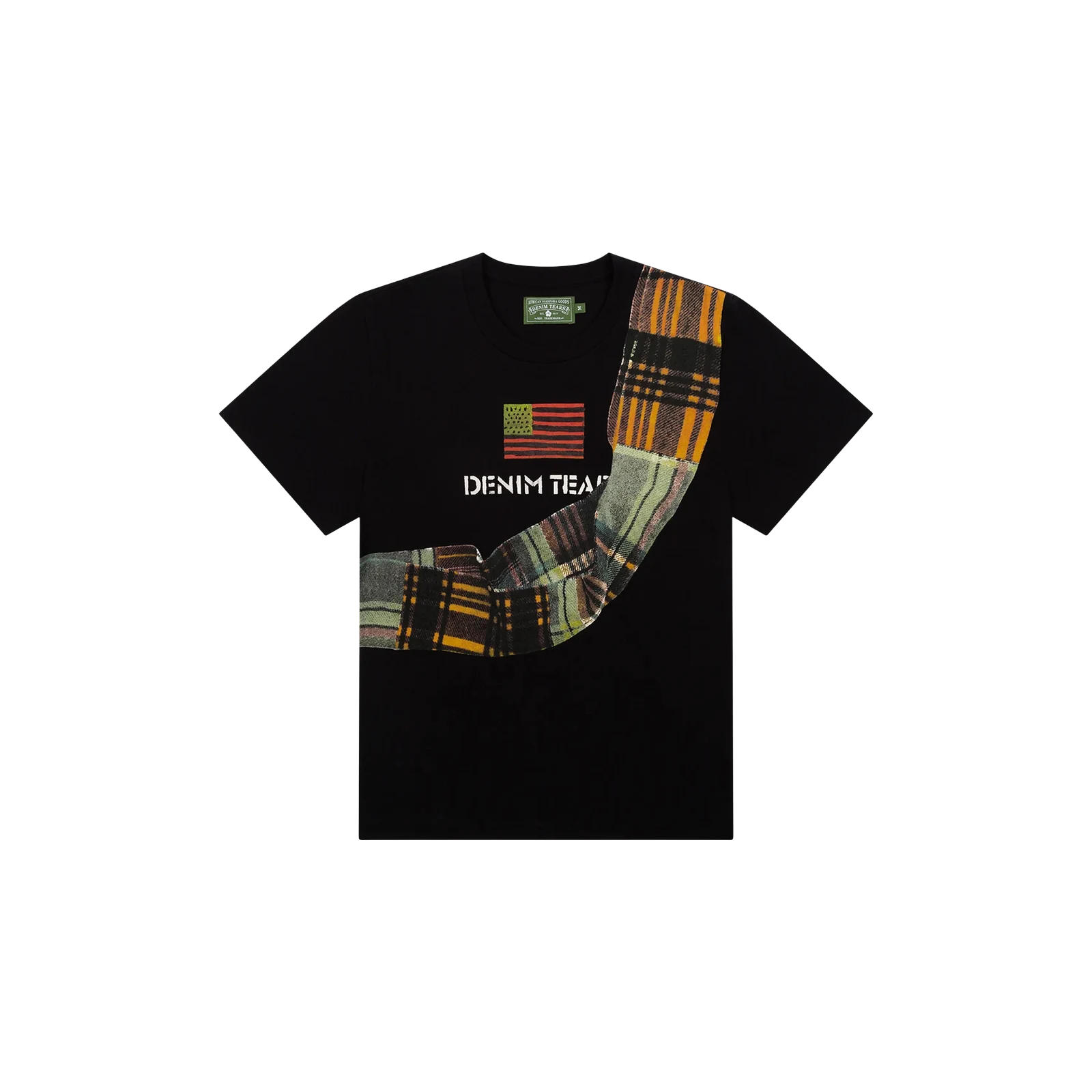 TARTAN SASH TROMPE L’OEIL TEE « BLACK »
