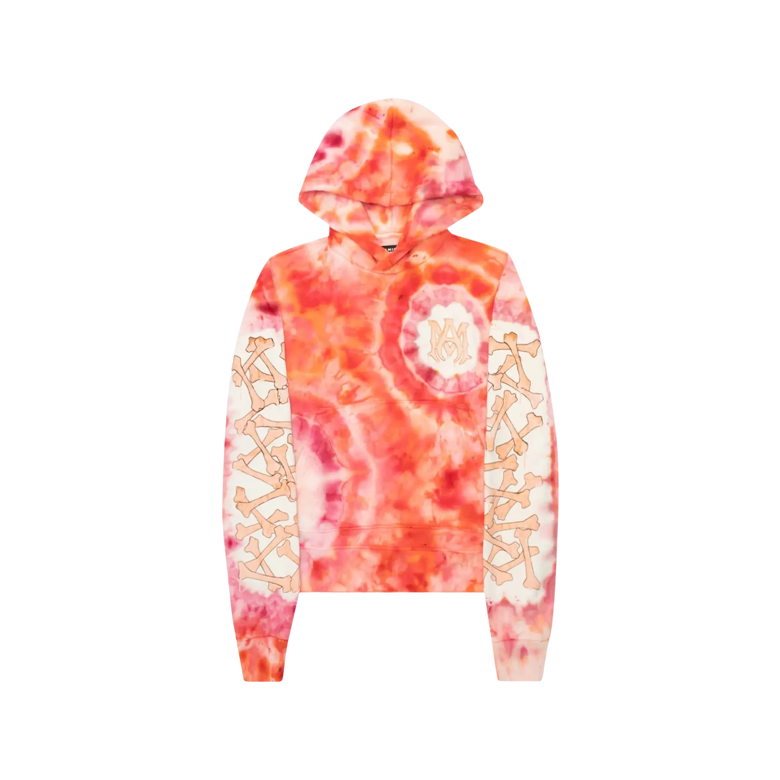 TIE DYE BONES HOODIE « PEACH »