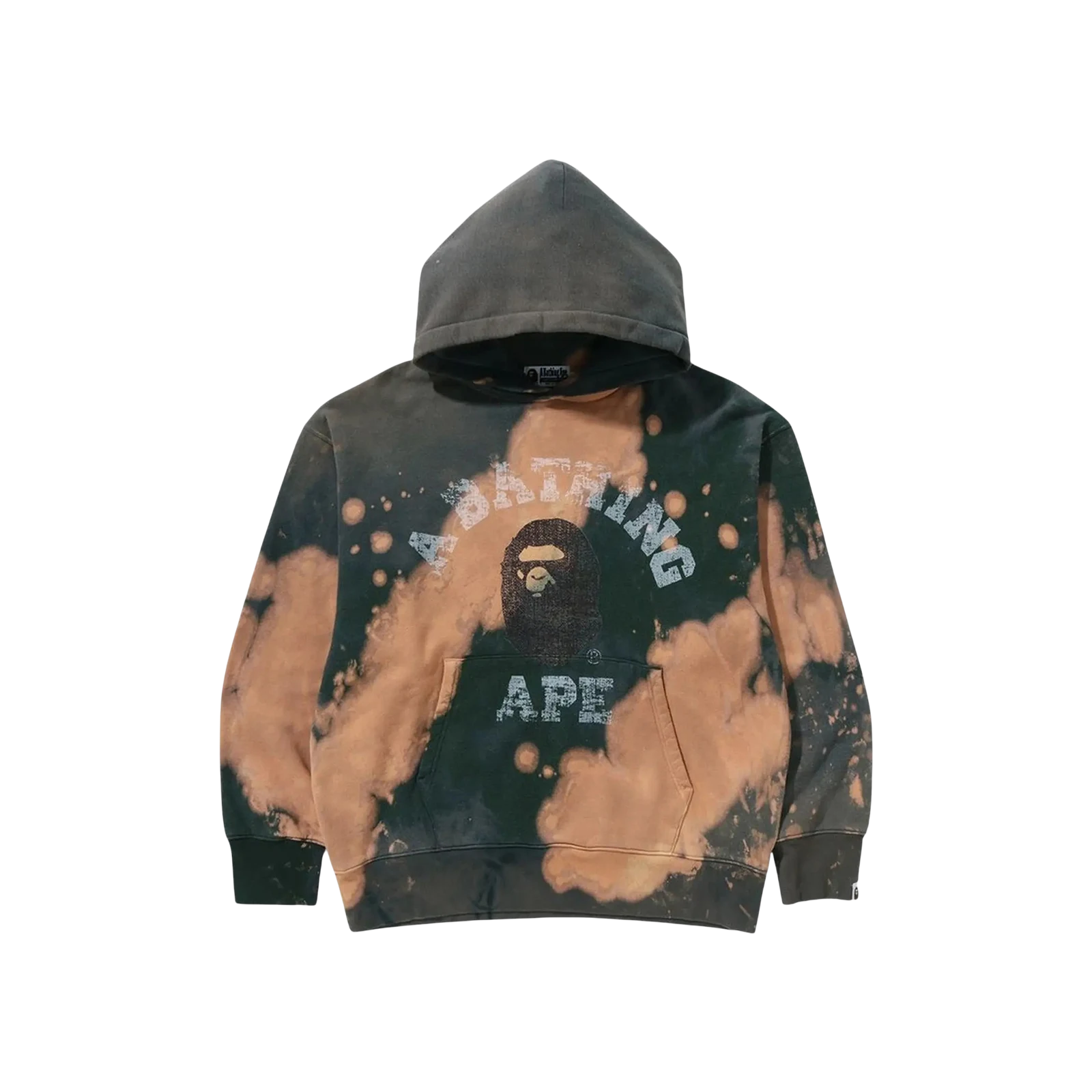 TIE DYE COLLEGE RELAXED FIT PULLOVER HOODIE « BEIGE »