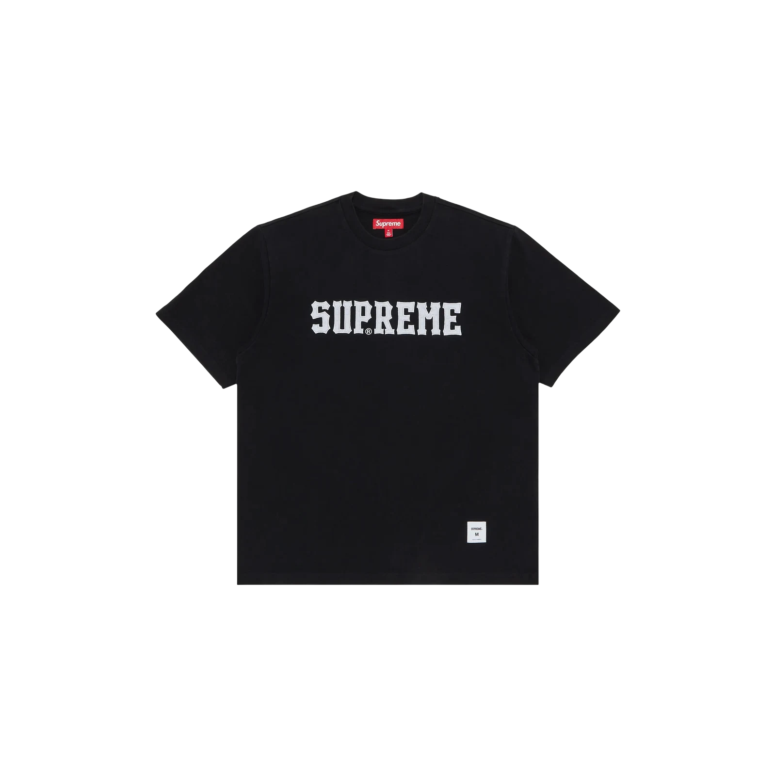 TWILL APPLIQUÉ SHORT-SLEEVE TOP « BLACK »