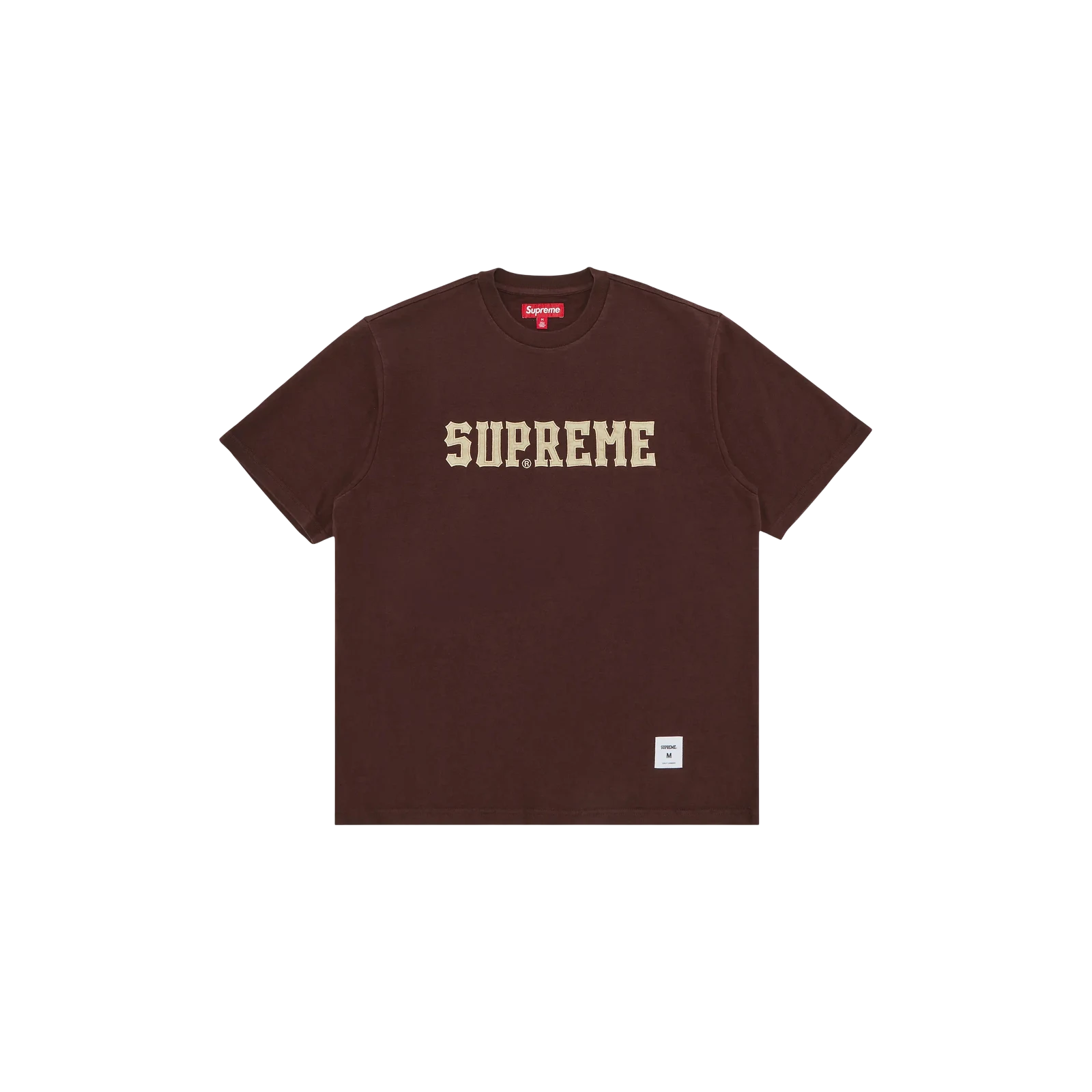 TWILL APPLIQUÉ SHORT-SLEEVE TOP « BROWN »