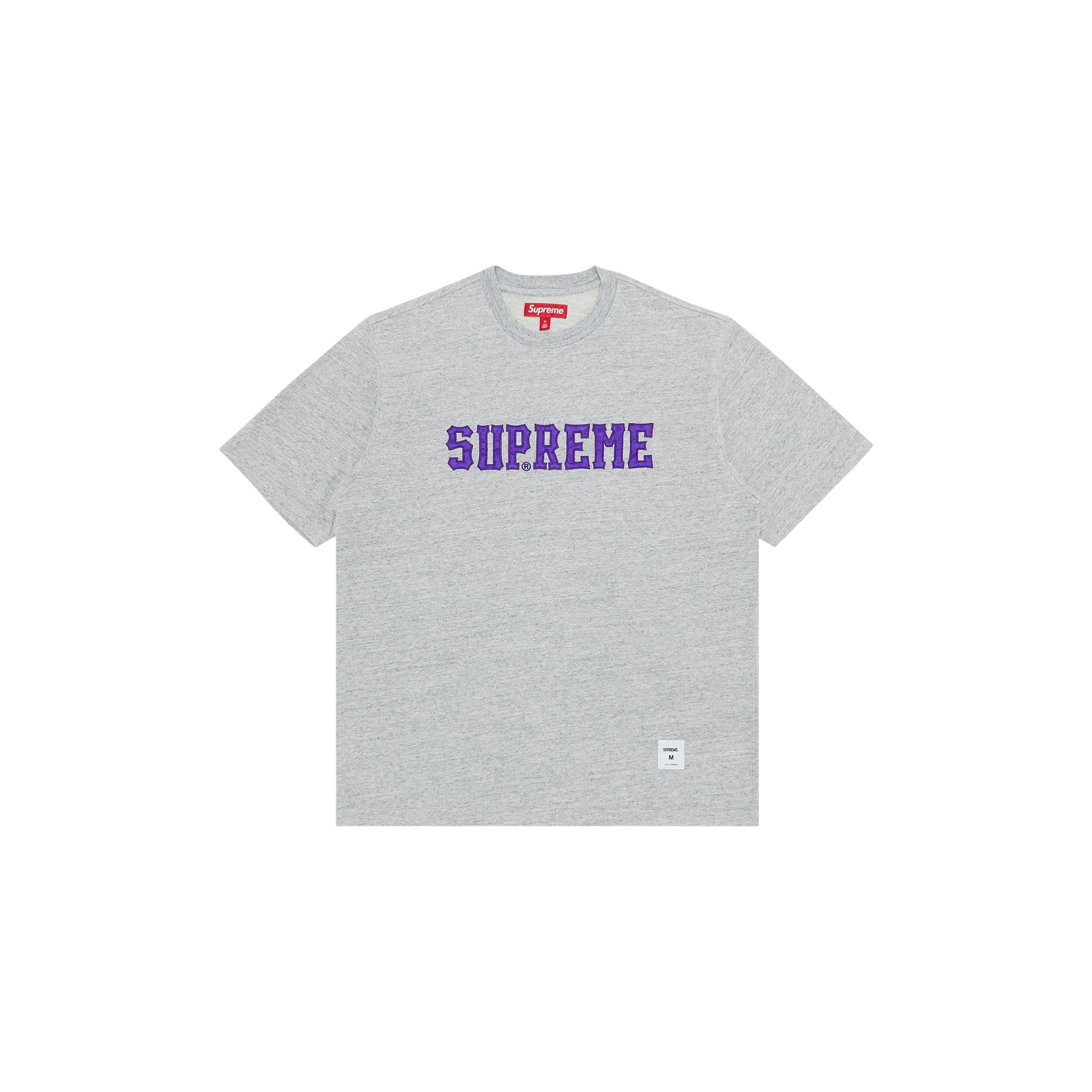 TWILL APPLIQUÉ SHORT-SLEEVE TOP « HEATHER GREY »