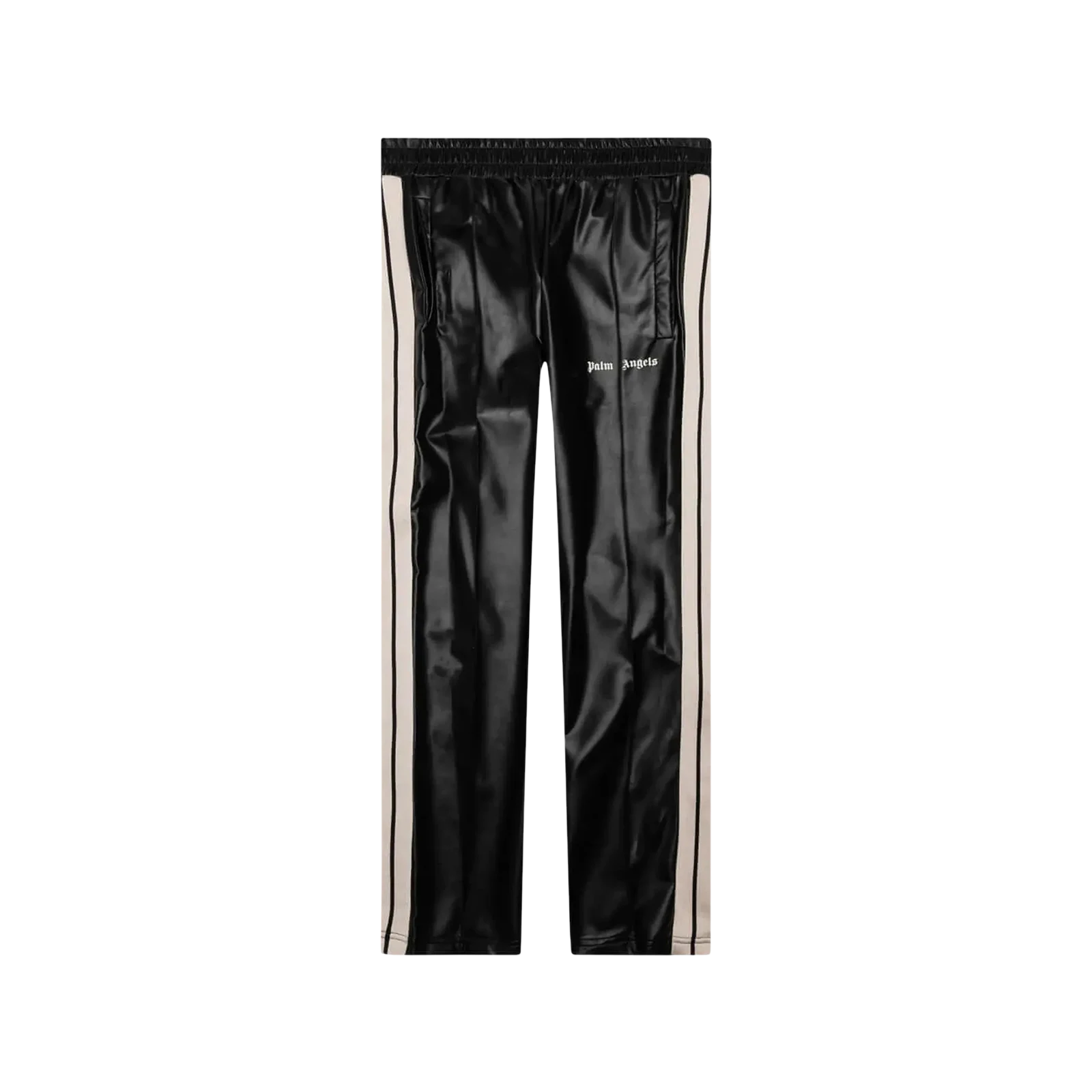 LIKE LEATHER TRACK PANTS « BLACK/WHITE »