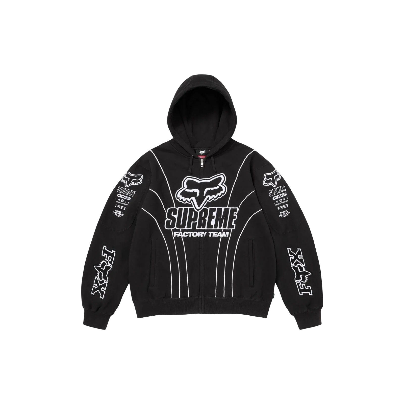 FOX RACING ZIP UP HOODED SWEATSHIRT « BLACK »