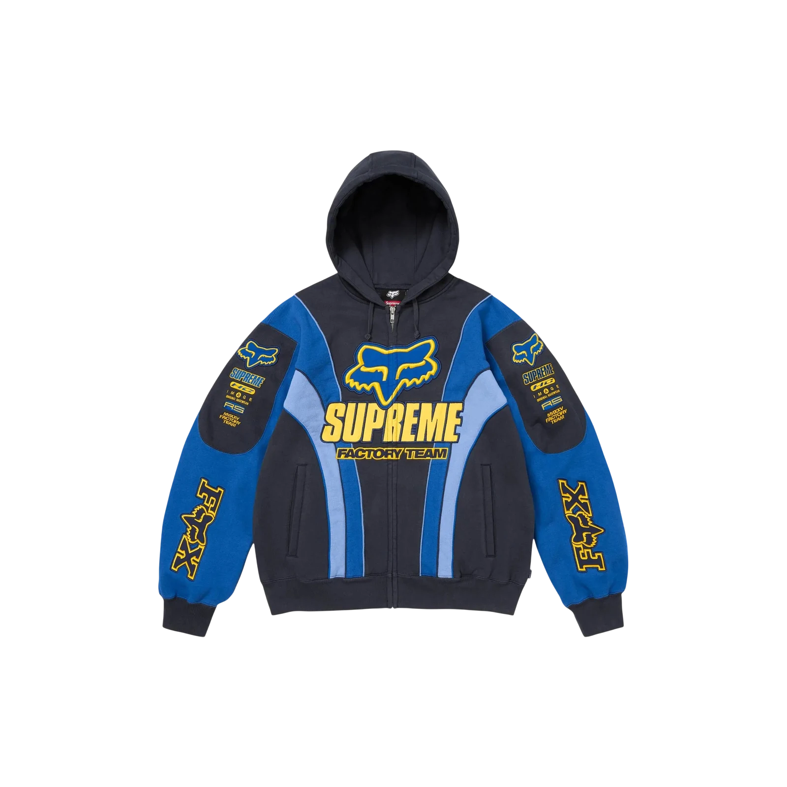 FOX RACING ZIP UP HOODED SWEATSHIRT « NAVY »