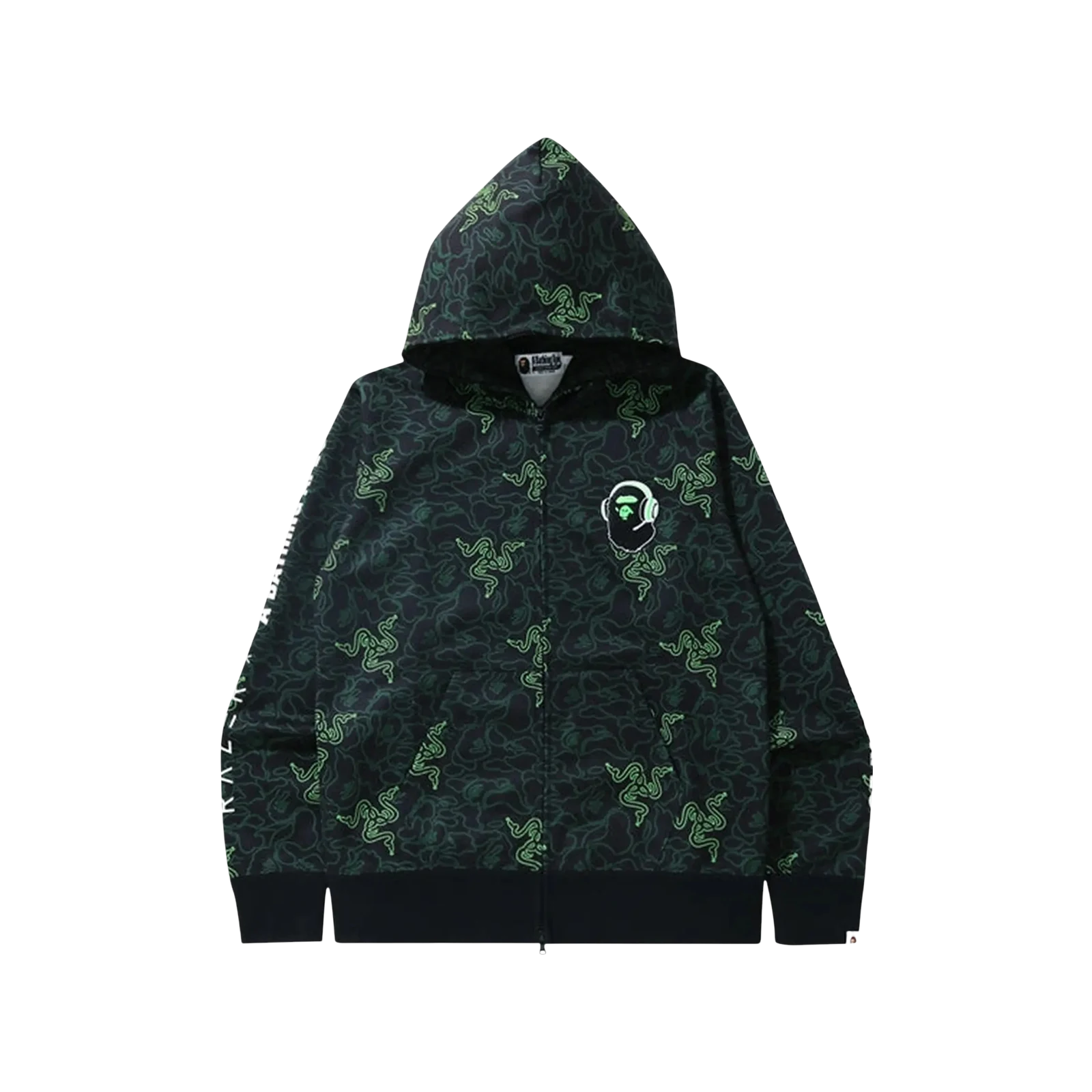 X RAZER NEON CAMO FULL ZIP HOODIE « GREEN »